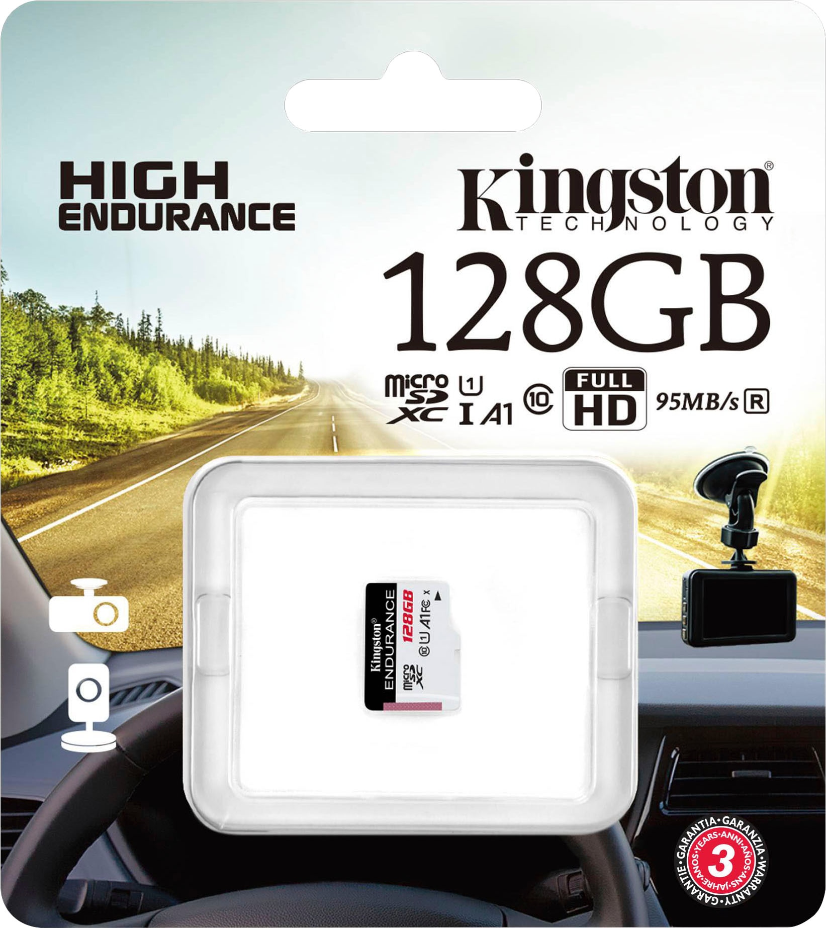 Kingston Speicherkarte »HIGH-ENDURANCE microSD 128GB«, (UHS-I Class 10 95 MB/s Lesegeschwindigkeit)