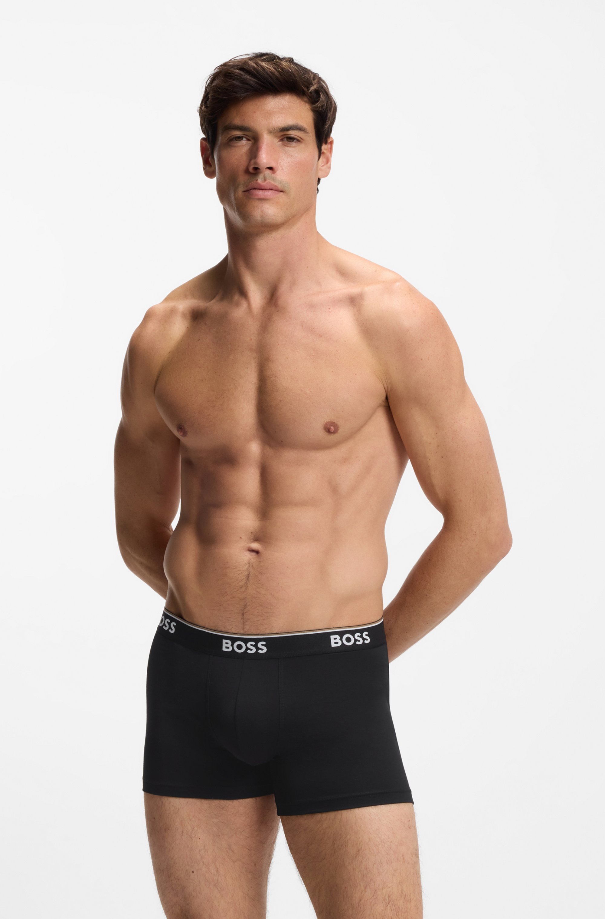 BOSS Langer Boxer »Brief 3 PACK« mit farblich passendem Webbund