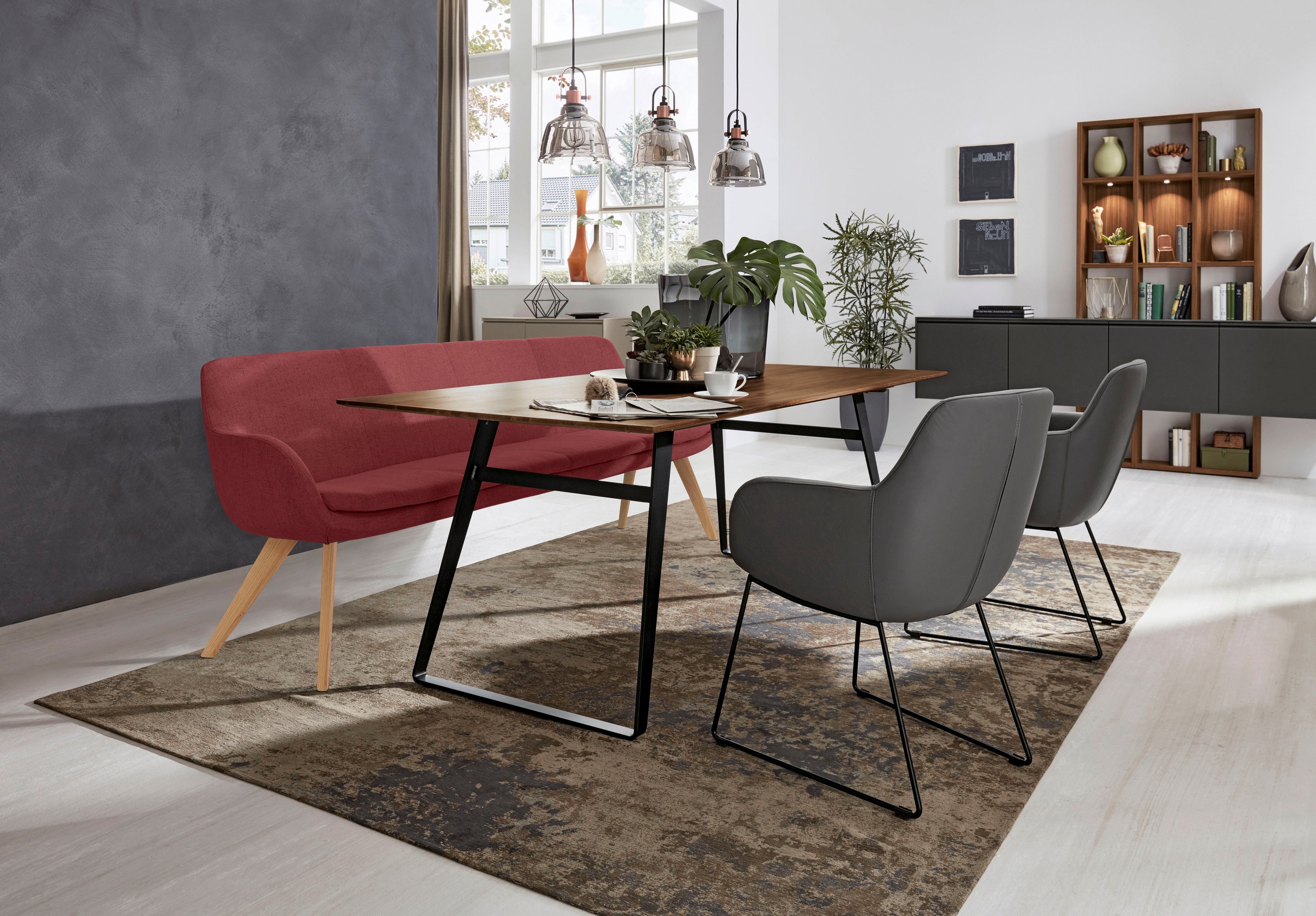 Musterring Essbank "Tavia" Stativgestell aus Eiche bianco massiv, Breite 18 günstig online kaufen