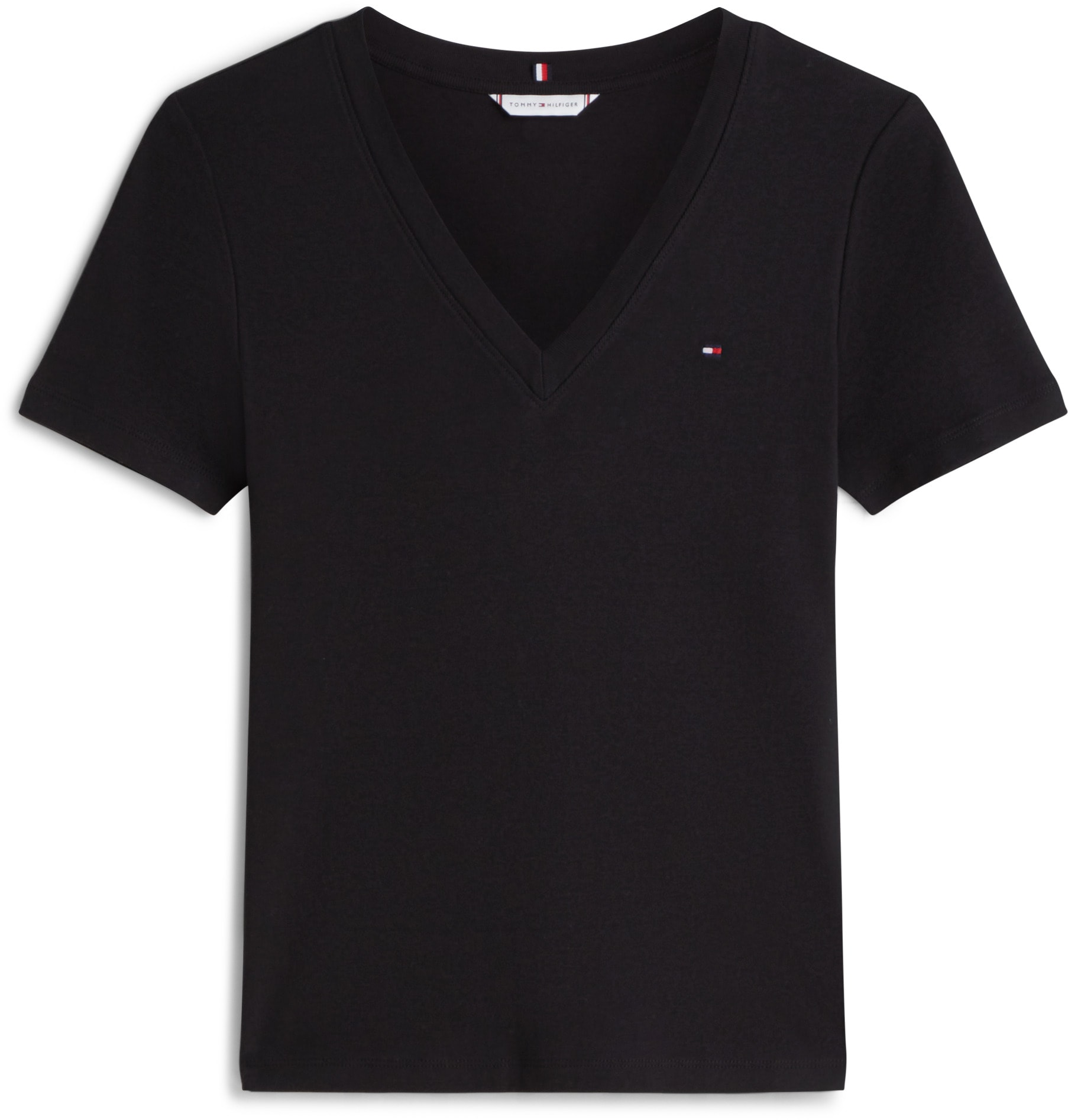 Tommy Hilfiger T-Shirt »SLIM CODY V-NK SS«, mit Logostickerei