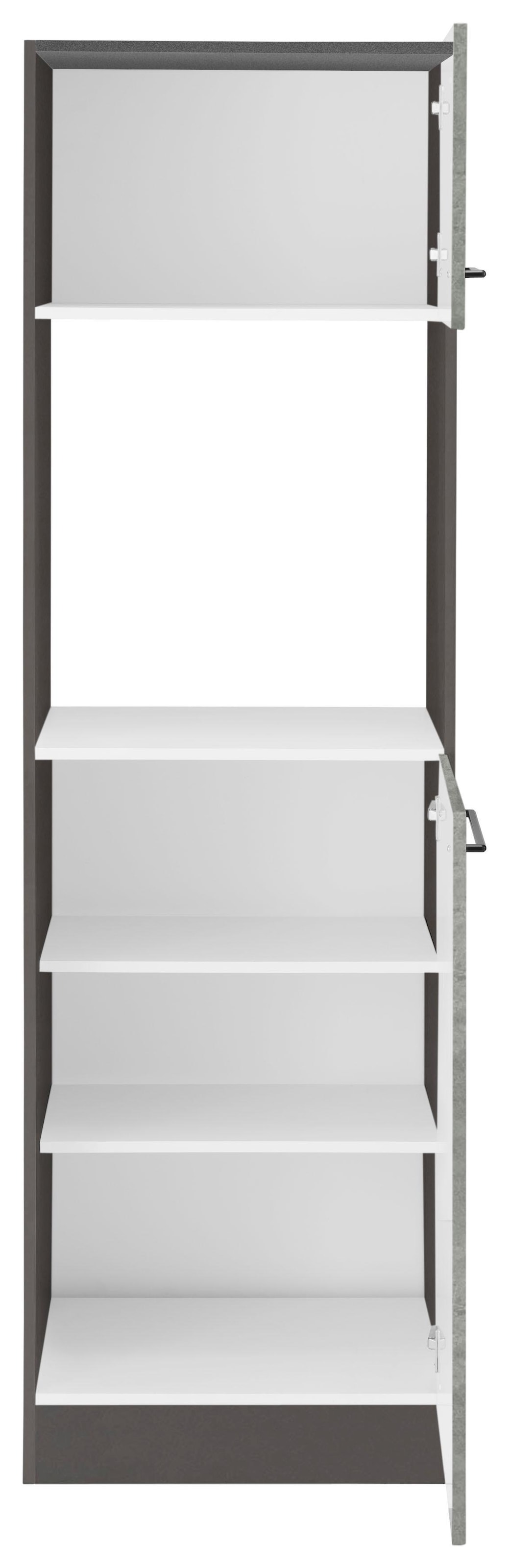 KOCHSTATION Backofenumbauschrank »KS-Tulsa« 60 cm breit, 200 cm hoch, für Einbaubackofen, schwarze Metallgriffe