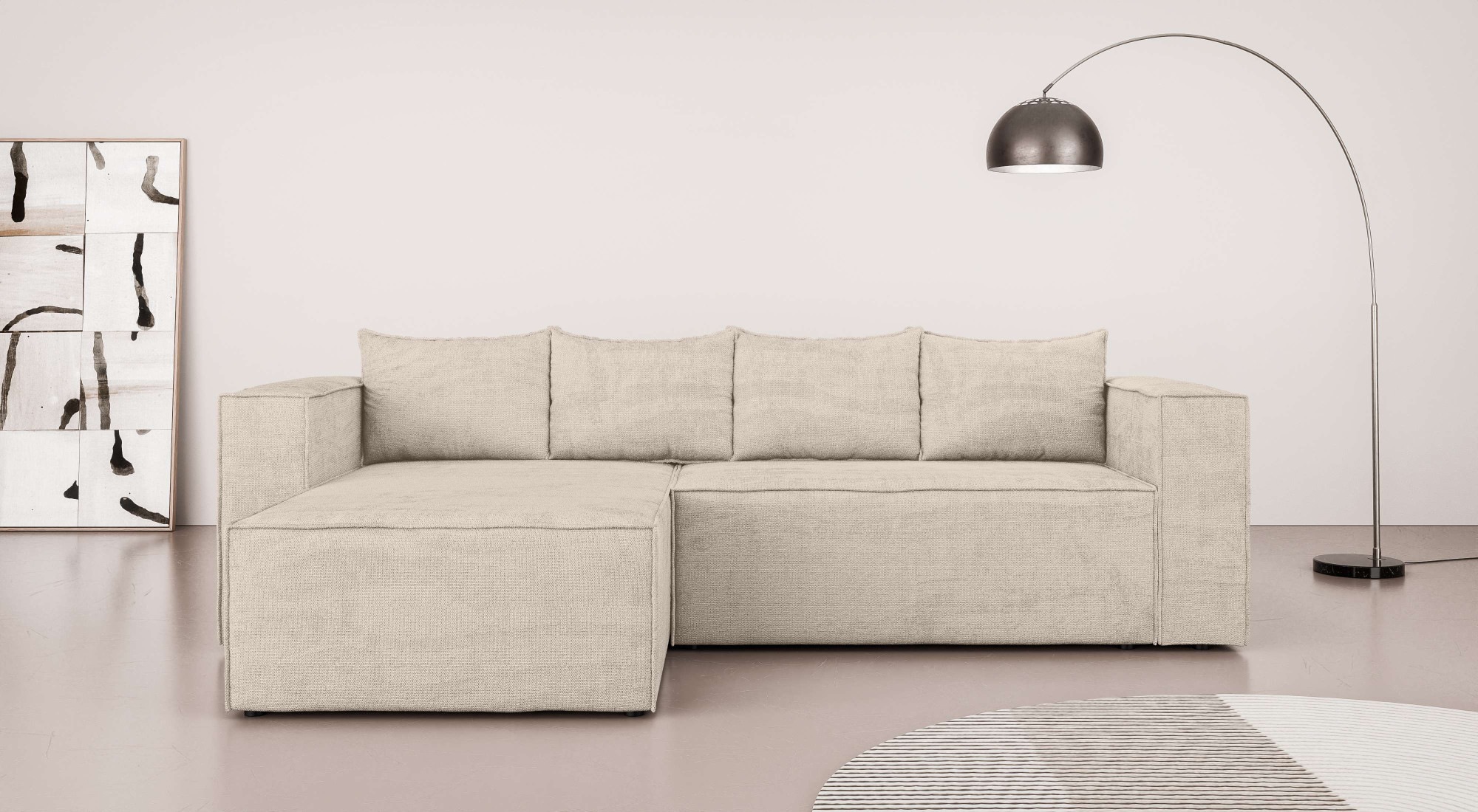 INOSIGN Ecksofa »LINCOLNVILLE mit Bettfunktion und Bettkasten, Maße B/H/T 2 günstig online kaufen