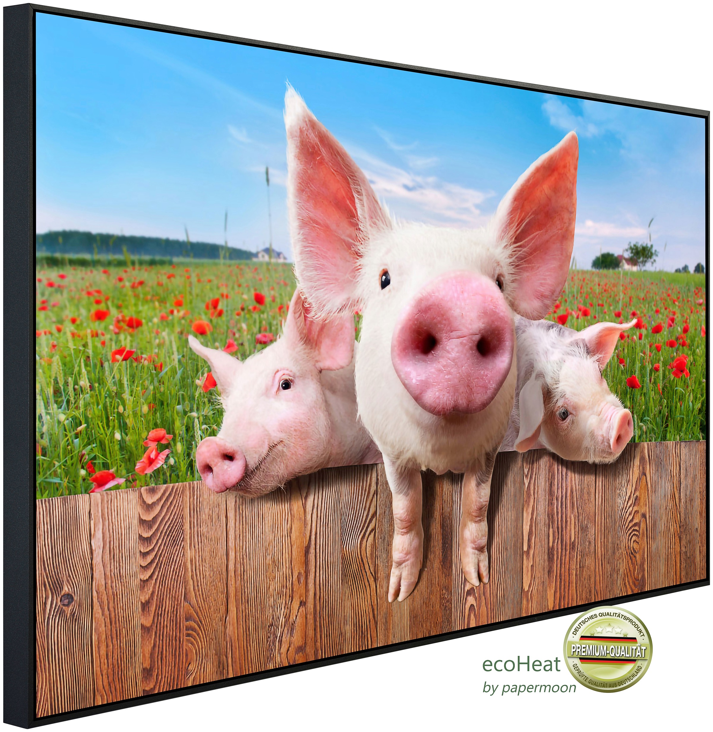Papermoon Infrarotheizung »Schweine in Blumenwiese«, sehr angenehme Strahlu günstig online kaufen