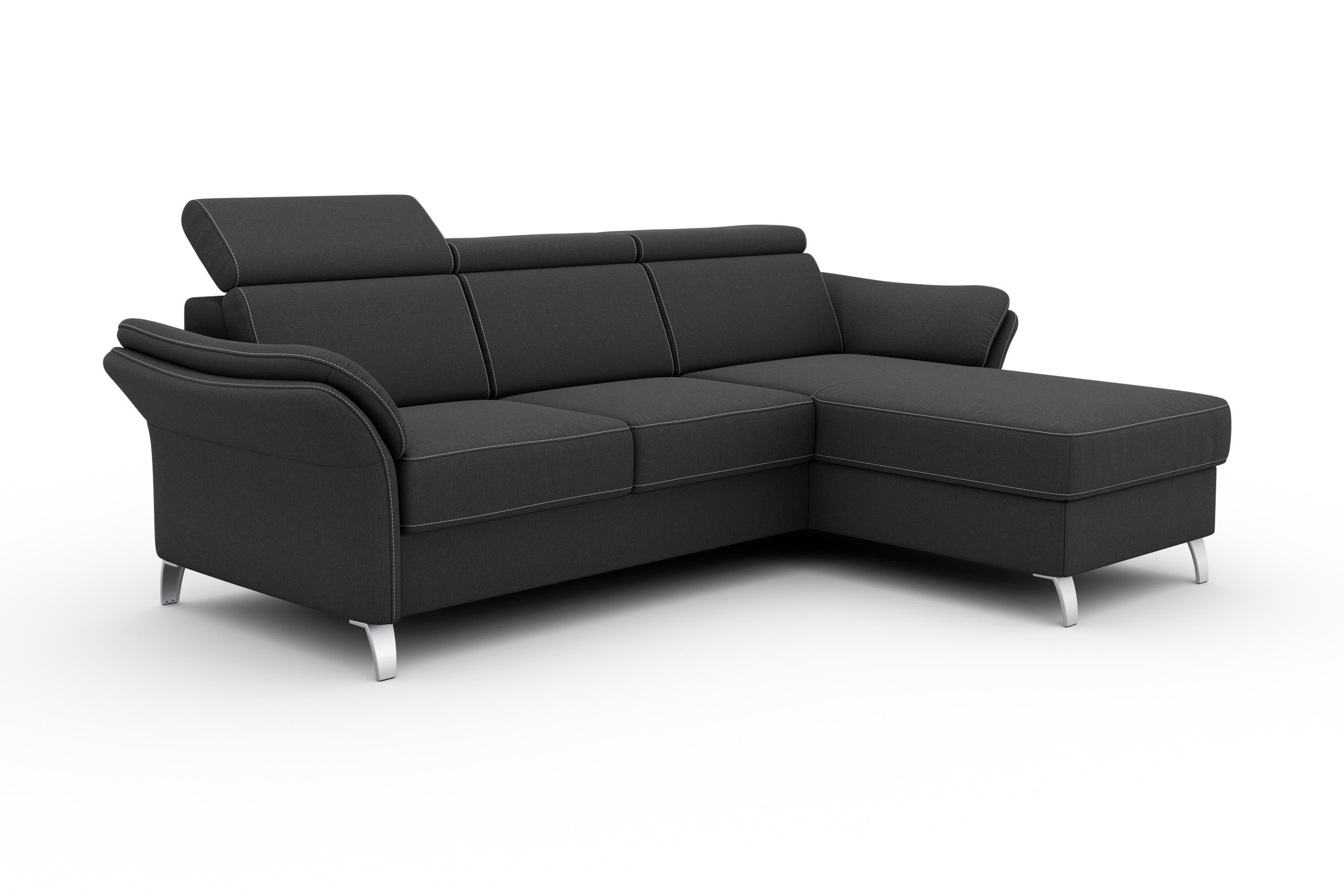 sit&more Ecksofa »Vincenzo L-Form«, inklusive Kopfteilverstellung, wahlweise mit Bettfunktion, Bettkasten