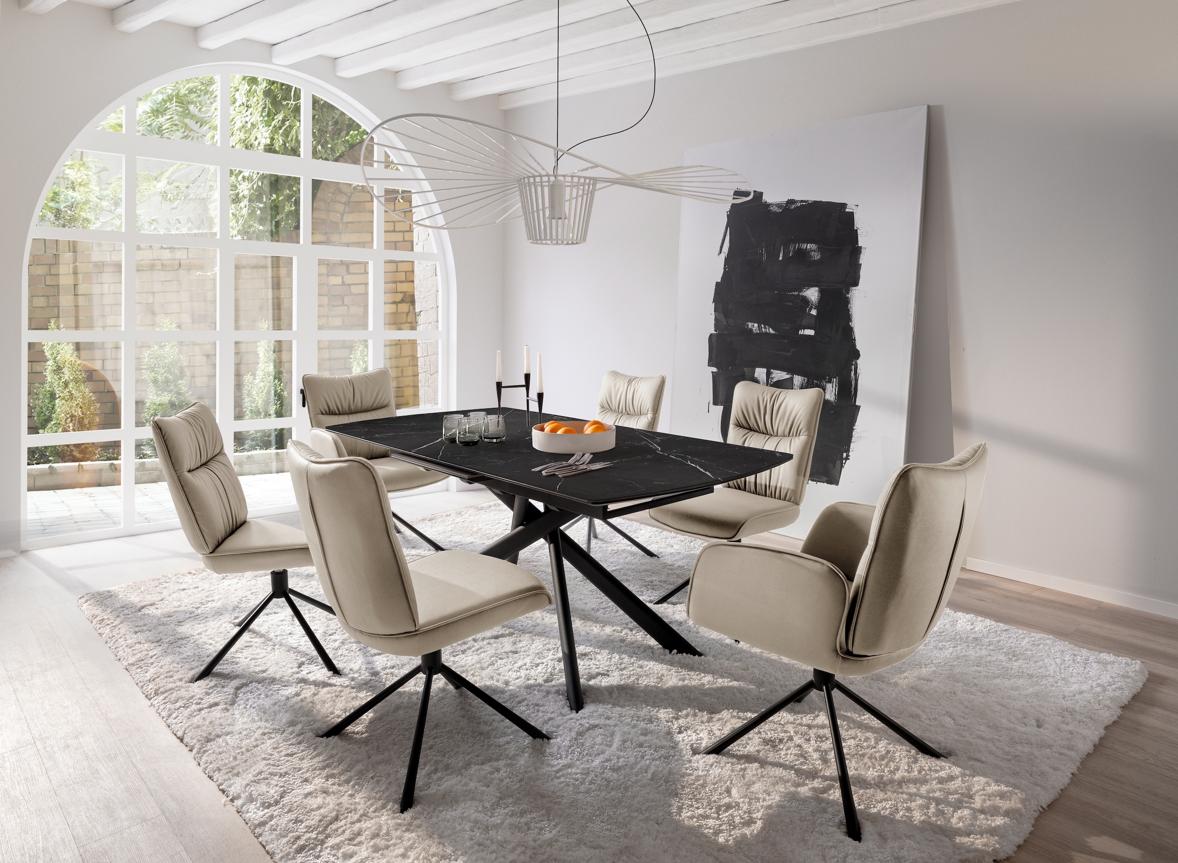 MCA furniture Esstisch »VANINO Auszugtisch 180-230 cm marmoriert«, (1 St.), Keramik,Metall,Synchronauszug,ausziehbar,8-10 Personen
