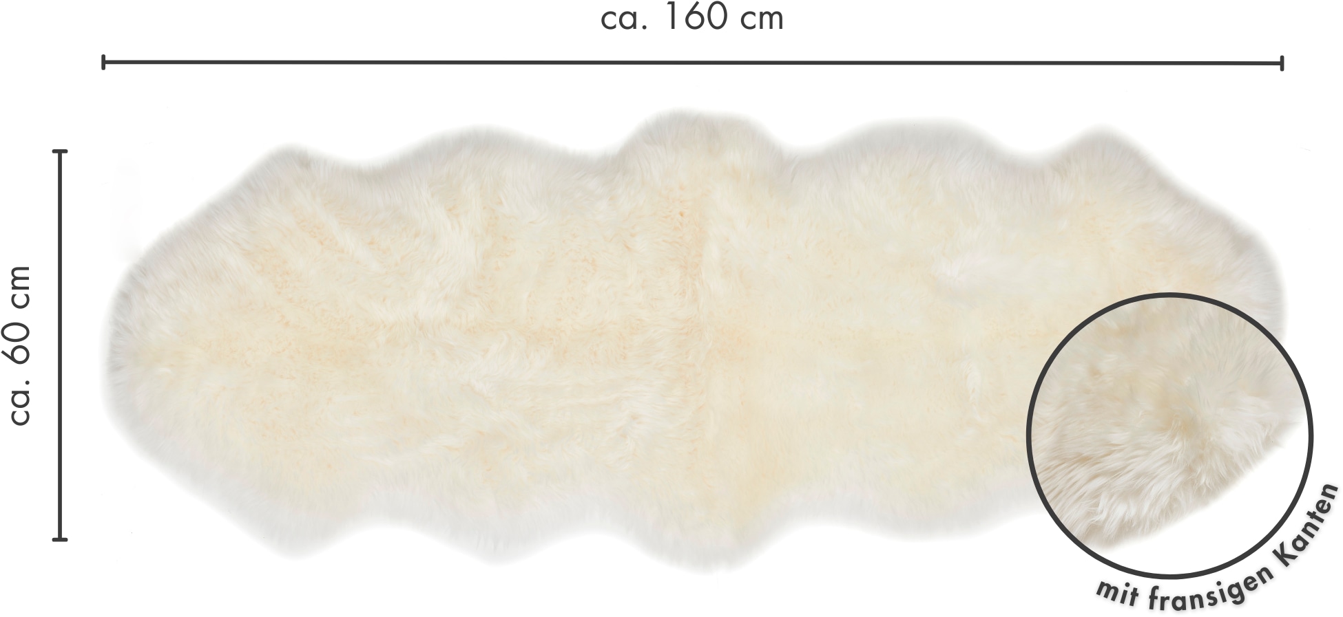 LUXOR living Fellteppich »Schaffell Namika«, fellförmig, 50 mm Höhe, echtes Lammfell, weich & flauschig, große Farbauswahl, in 2 Größen