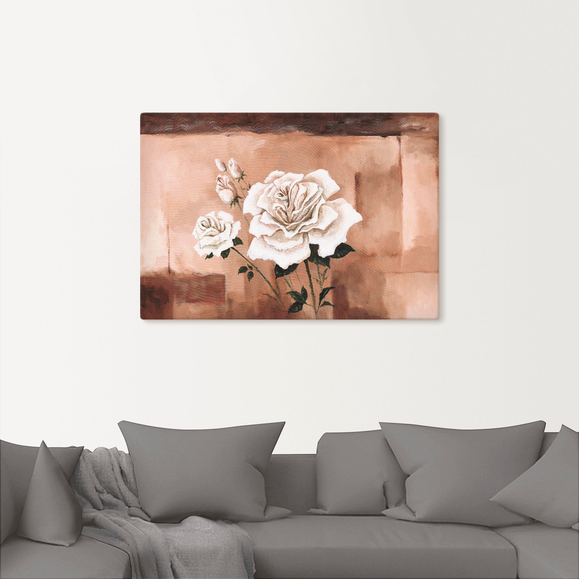 Artland Leinwandbild »Rosen«, Blumen, (1 St.), auf Keilrahmen gespannt