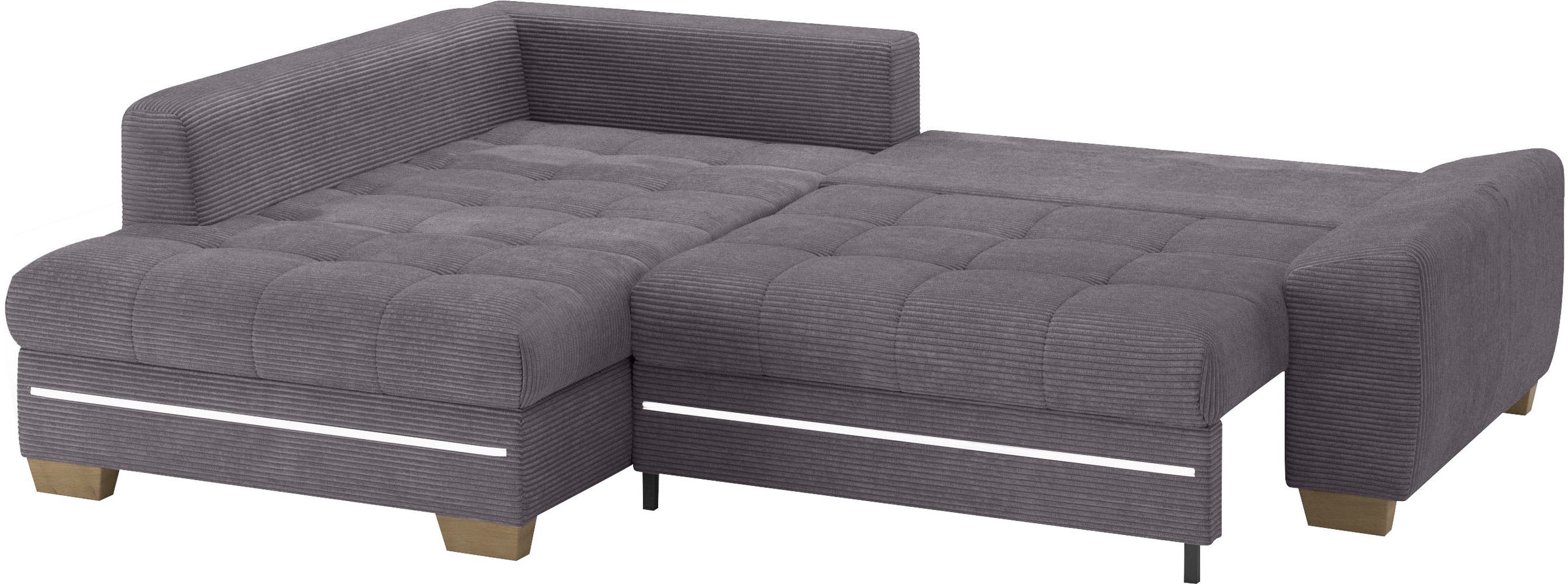 Mr. Couch Ecksofa »Nikita II, L-Form«, mit RGB-LED Beleuchtung, wahlweise mit Bett, Bettkasten, Kaltschaum