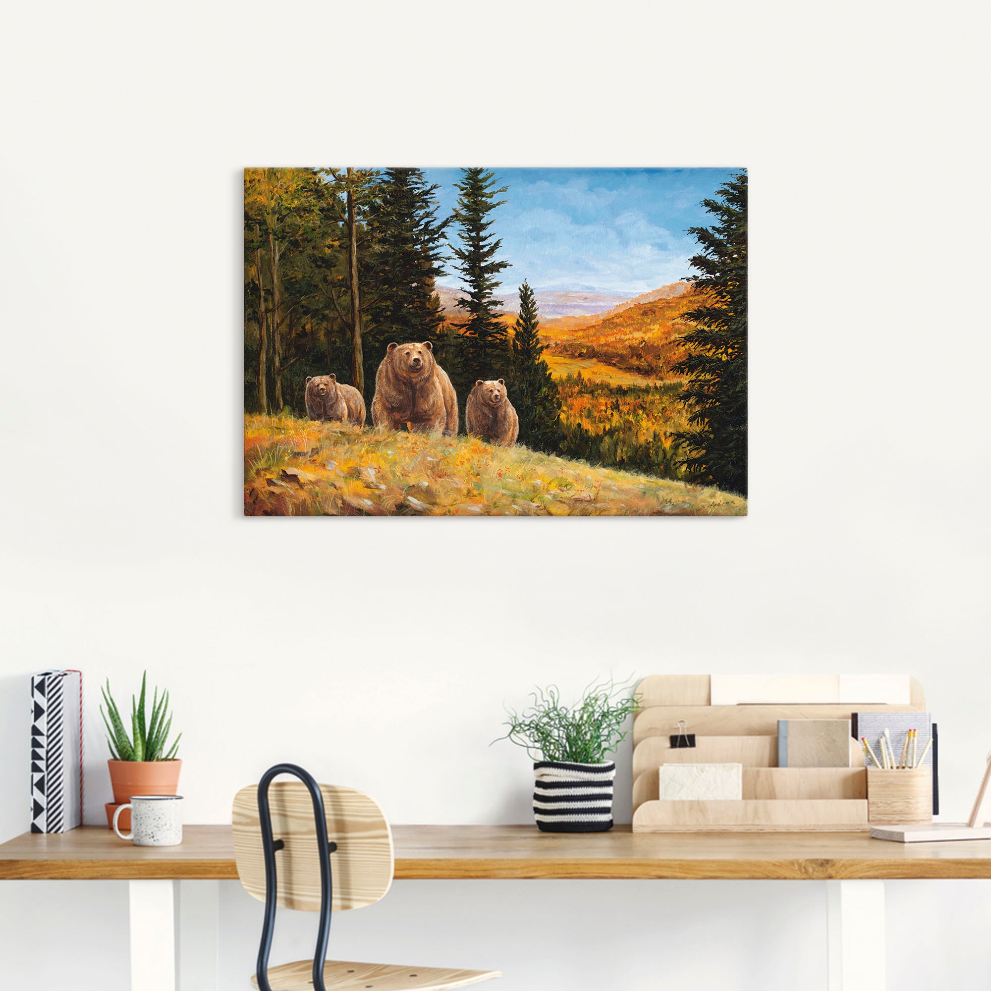 Artland Wandbild »Grizzly Bären«, Wildtiere, (1 St.), als Leinwandbild, Pos günstig online kaufen