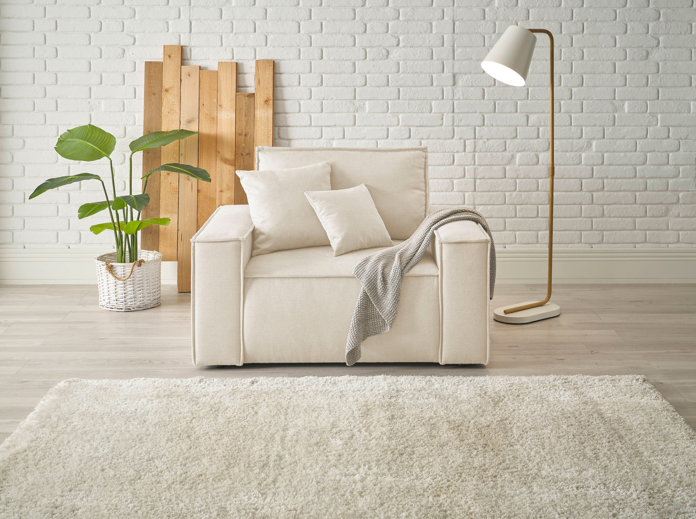 andas Loveseat »FINNLEY, XXL-Sessel, Lesesessel, trendige Stoffe, inkl. Zie günstig online kaufen