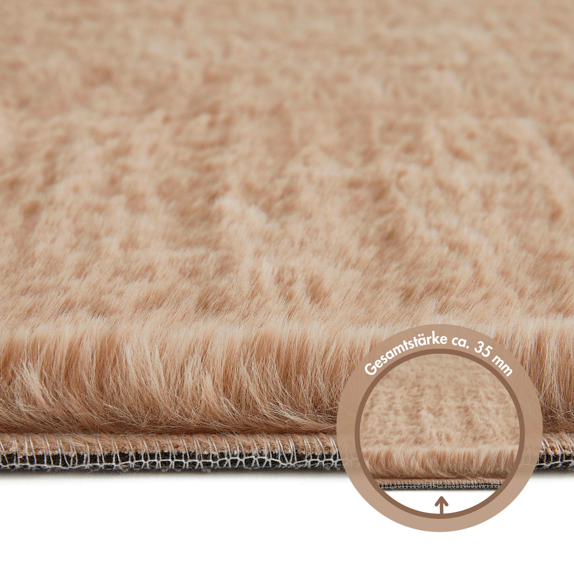 LUXOR living Fellteppich »Novara«, rechteckig, 30 mm Höhe, Kunstfell, Kaninchenfell-Haptik, besonders weicher Hochflor
