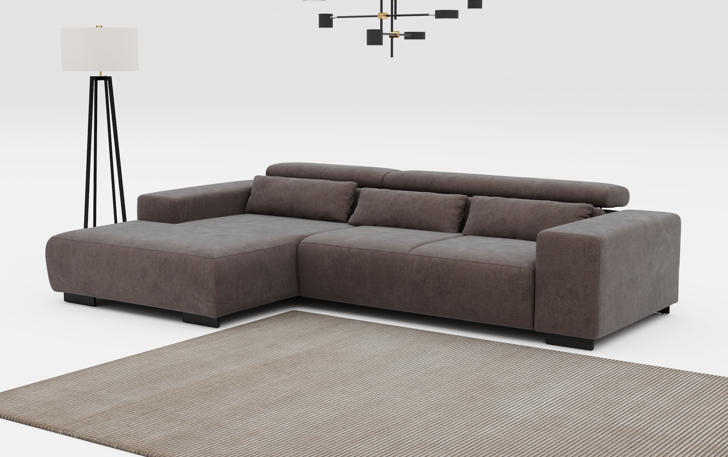 COTTA Ecksofa "Side L-Form, mit Kopfteilverstellung & 3 Nierenkissen", opti günstig online kaufen