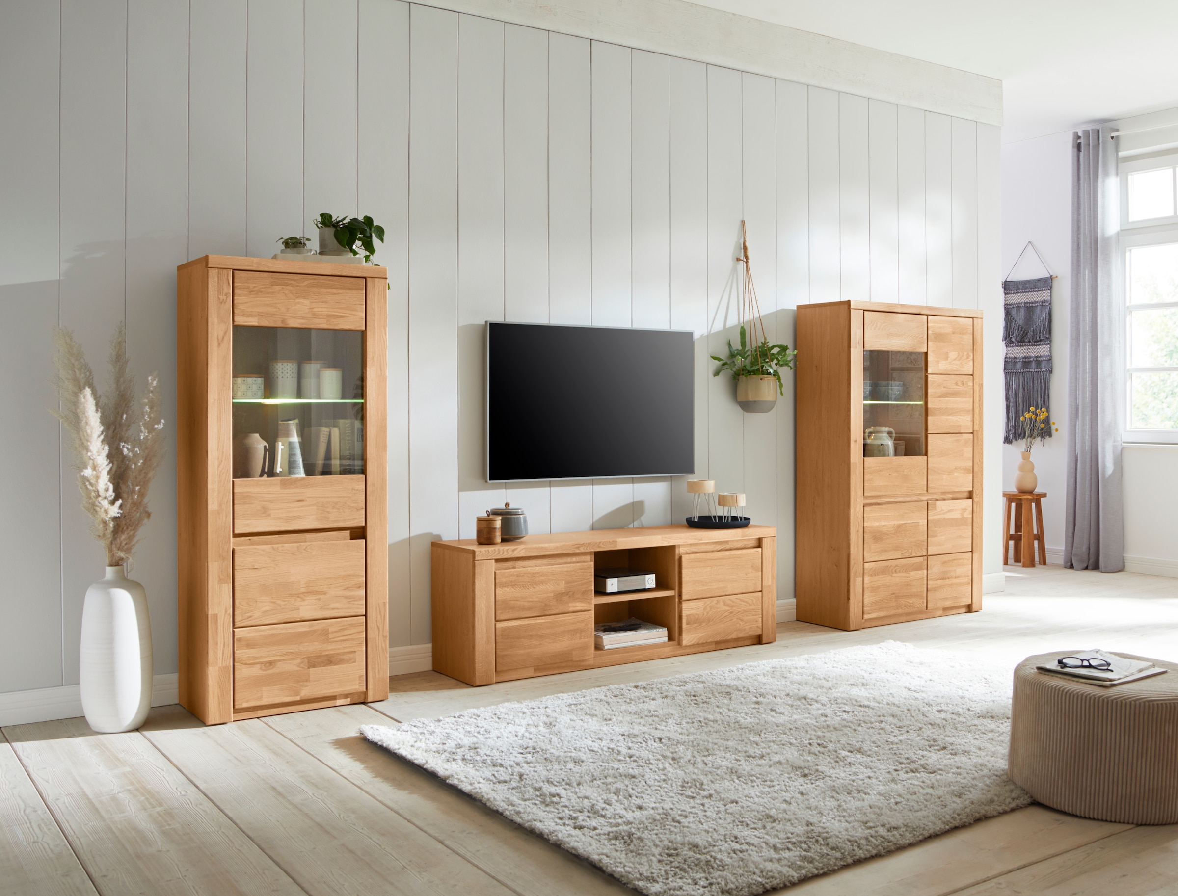 Home affaire Wohnwand »Burani«, (Set, 3 St.), teilmassives Holz günstig online kaufen