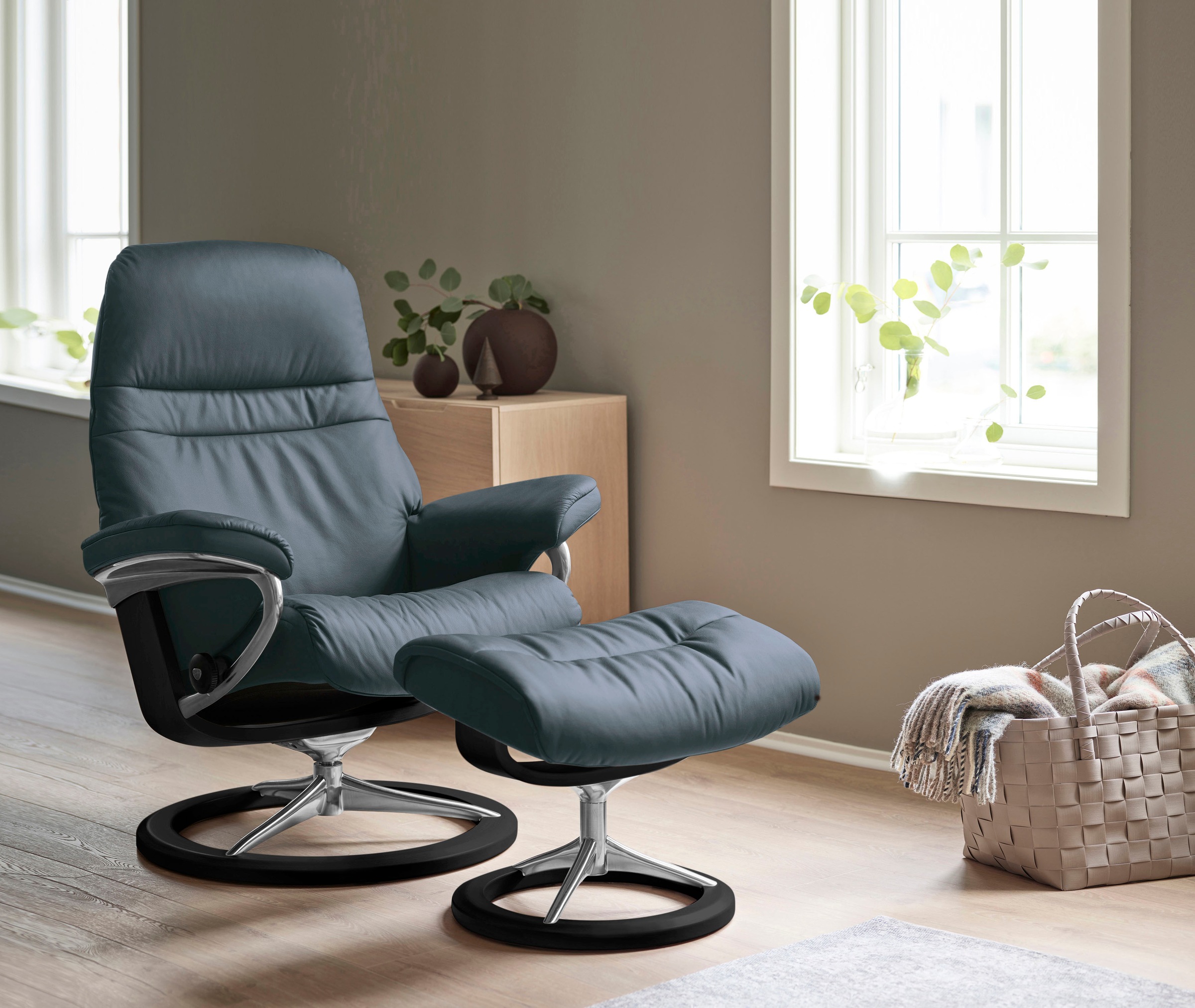 Stressless® Relaxsessel »Sunrise«, (Set, Relaxsessel mit Hocker), mit Signa günstig online kaufen