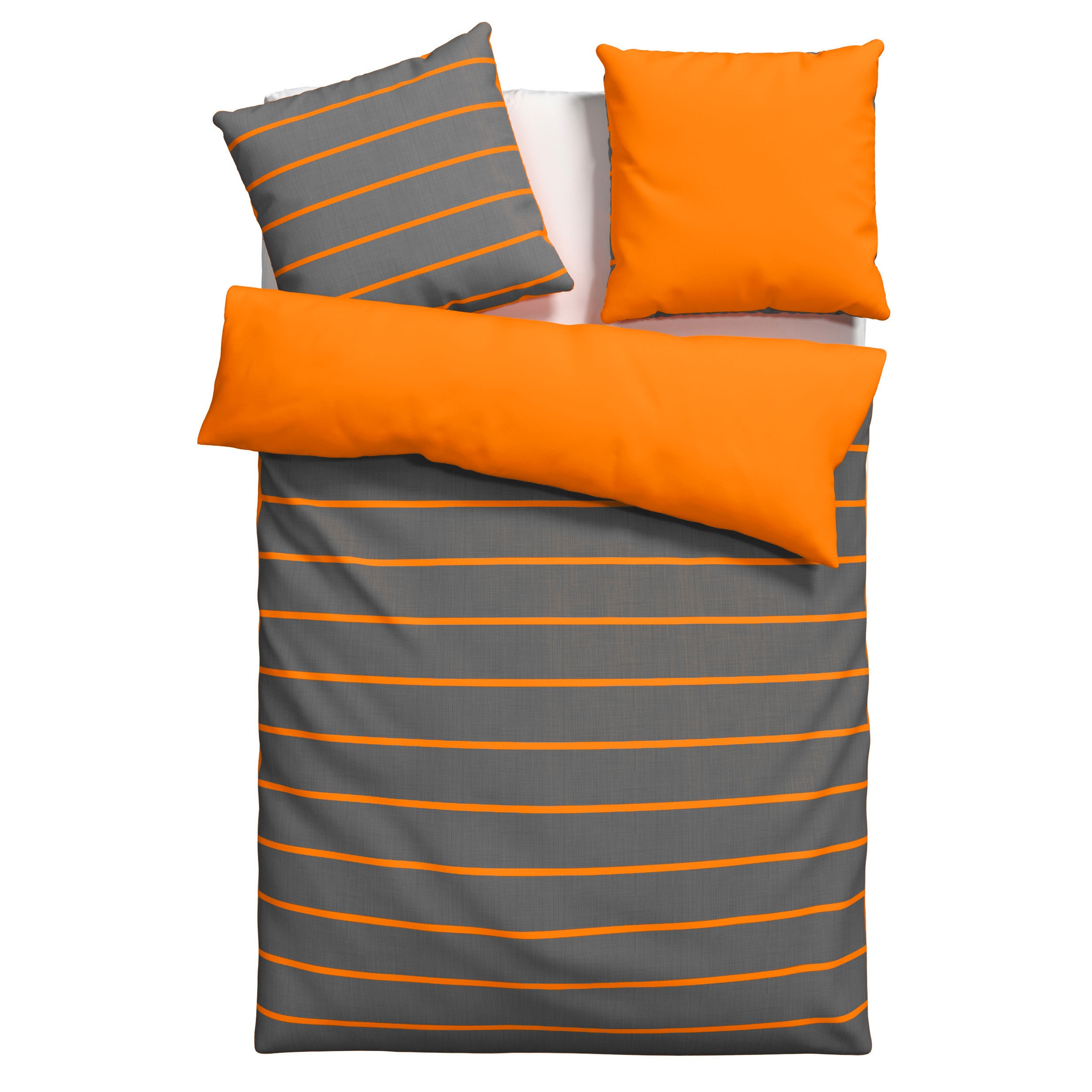 my home Bettwäsche »Katja«, Bettwäsche aus Baumwolle, Bettwäsche mit Streifen-Design, Wendeoptik