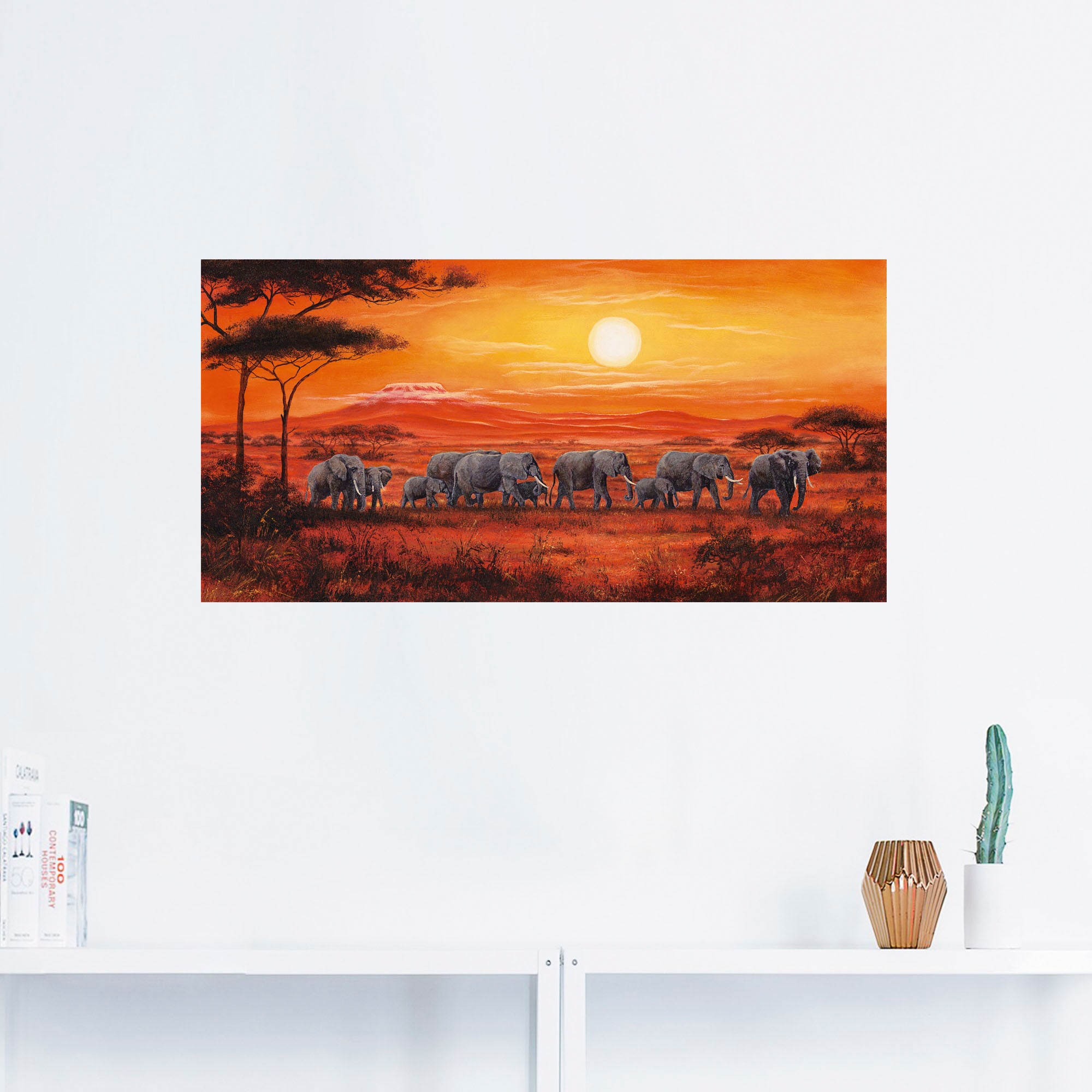 Artland Wandbild »Elefantenherde«, Wildtiere, (1 St.), als Leinwandbild, Po günstig online kaufen