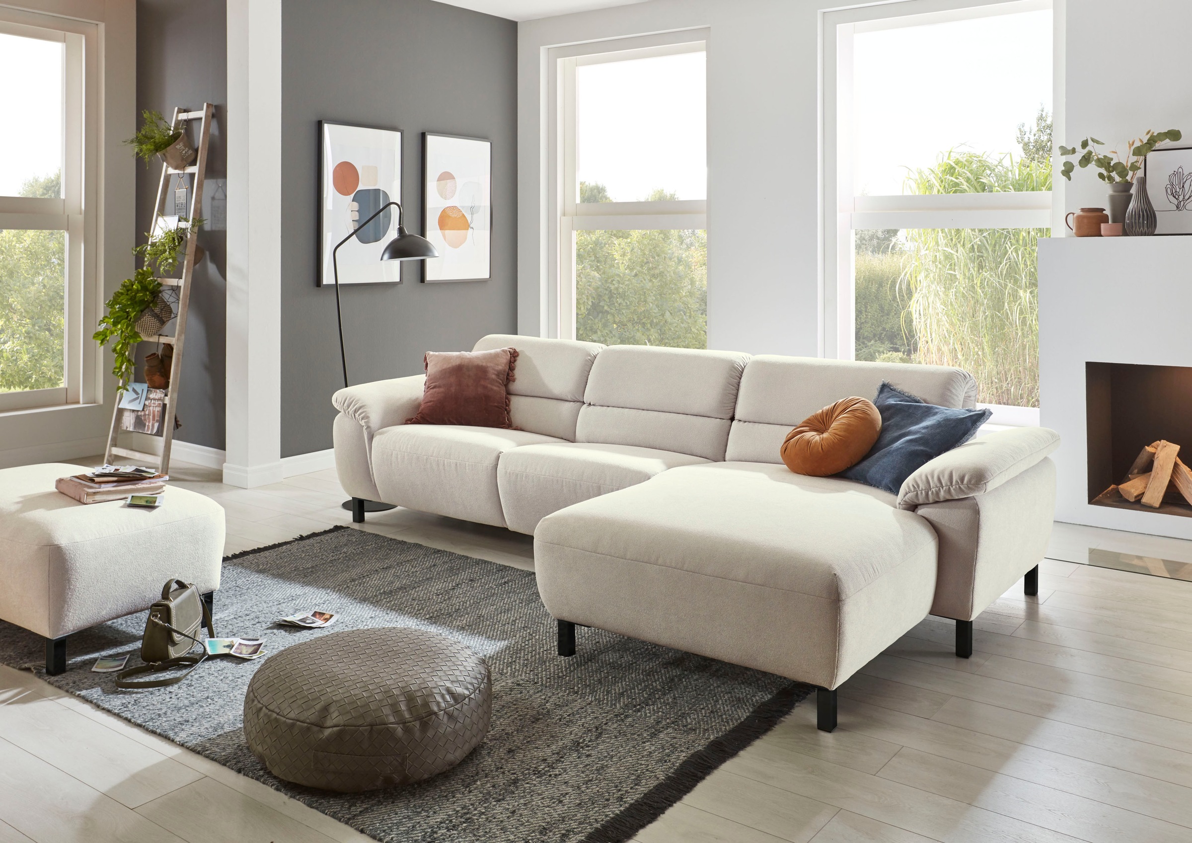 Places of Style Ecksofa »Trapani L-Form«, mit teilmotorischer Relaxfunktion günstig online kaufen