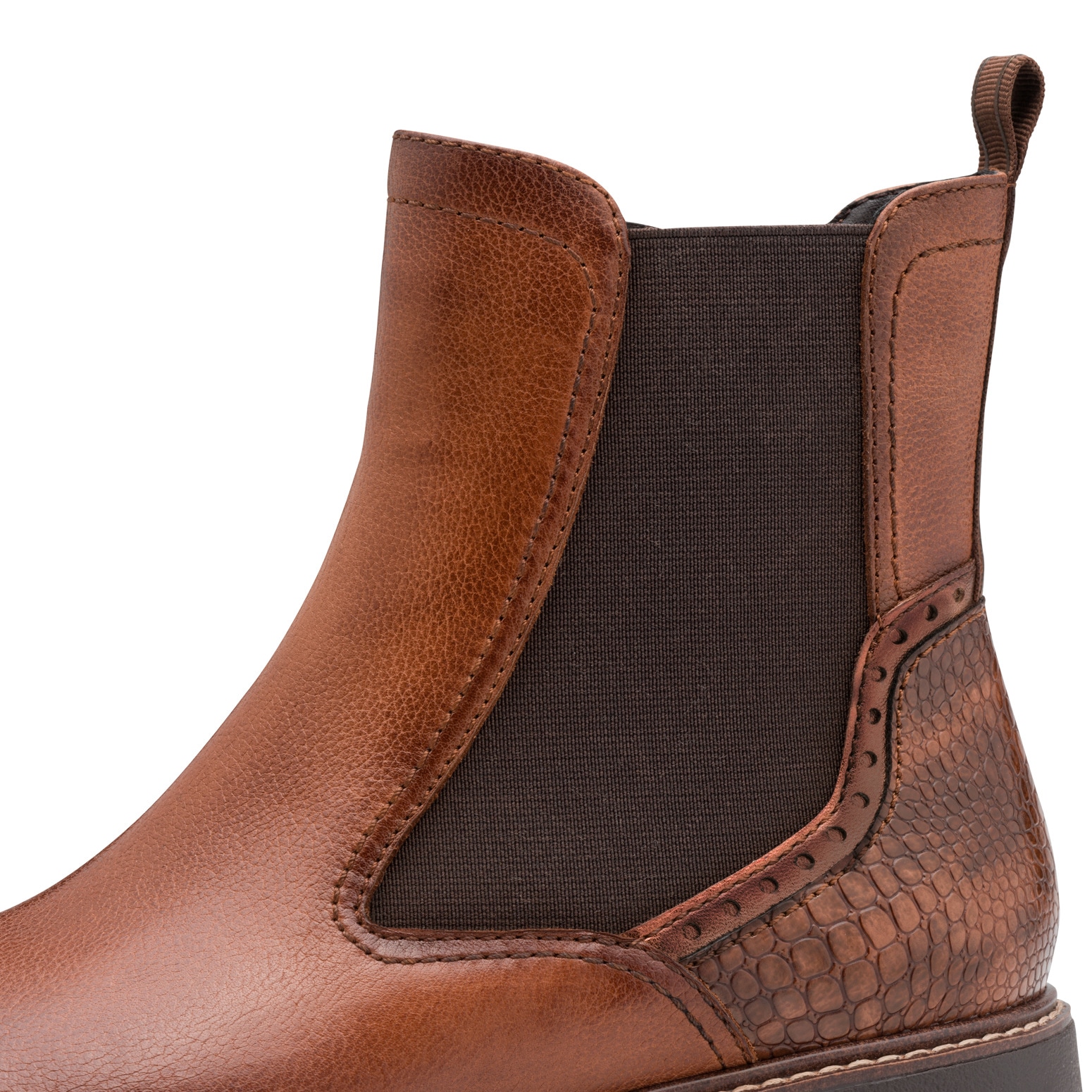 Tamaris Chelseaboots, Blockabsatz, Stiefelette mit Kontrast-Rahmennaht