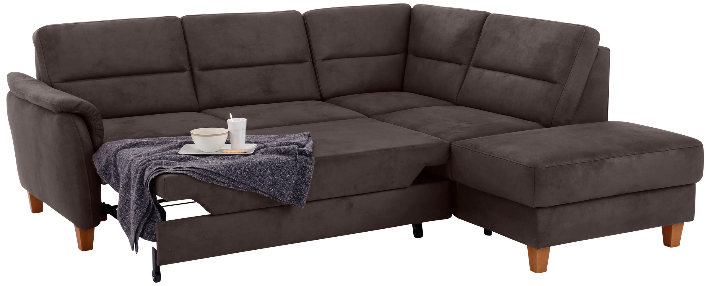 Home affaire Ecksofa »Palmera L-Form«, Federkern, wahlweise mit Bettfunktion und mit/ohne Stauraum