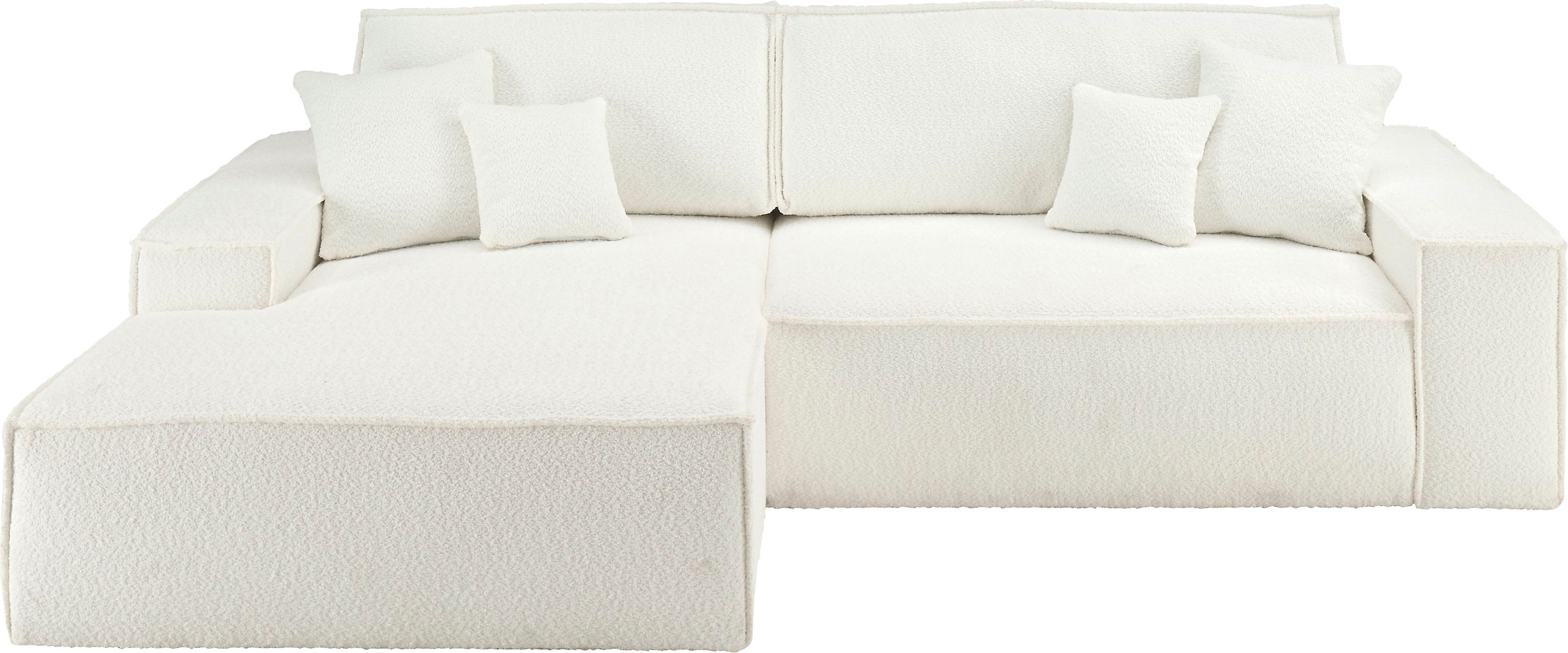 andas Ecksofa »Finnley Schlafsofa 267 cm in Bouclé, Struktur fein u. Cord, günstig online kaufen