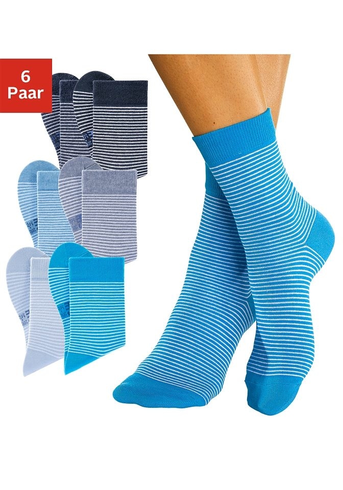 Socken, mit H.I.S Bündchen druckfreiem (6 kaufen online Paar),
