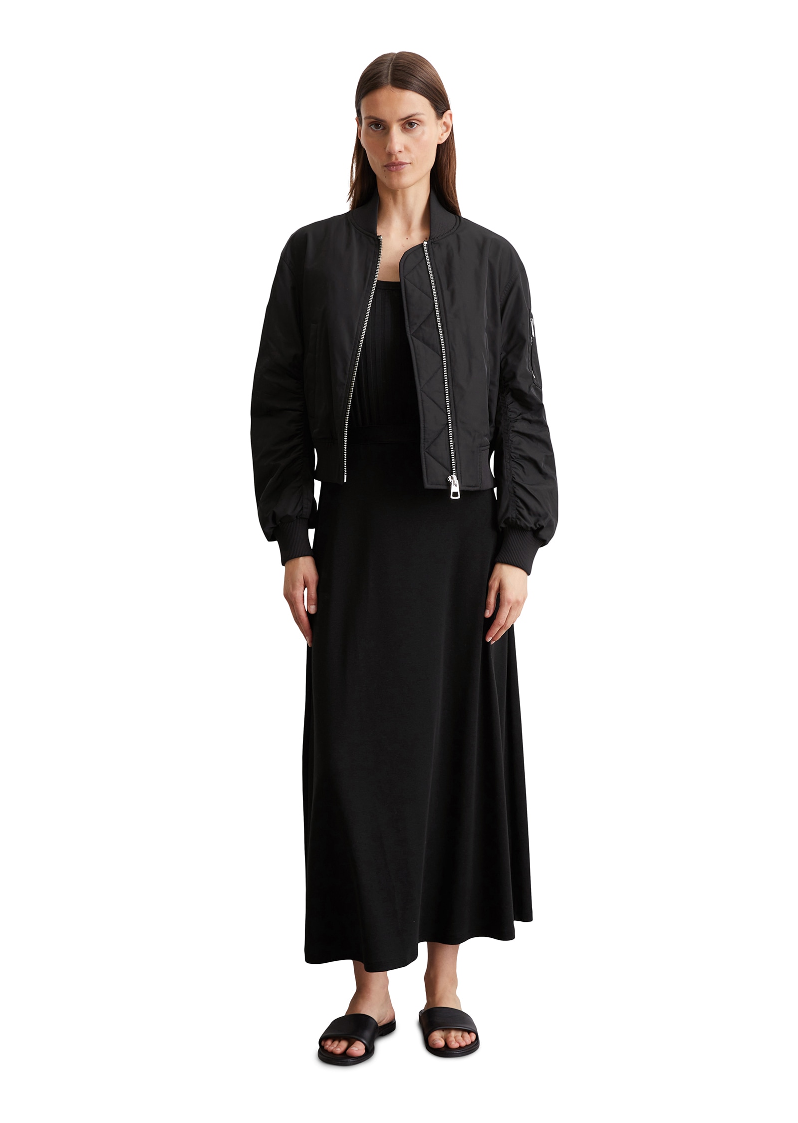 Marc O'Polo Blouson, im Pilotenstil, verkürzte Form, mit mattem Glanz und softem Finish