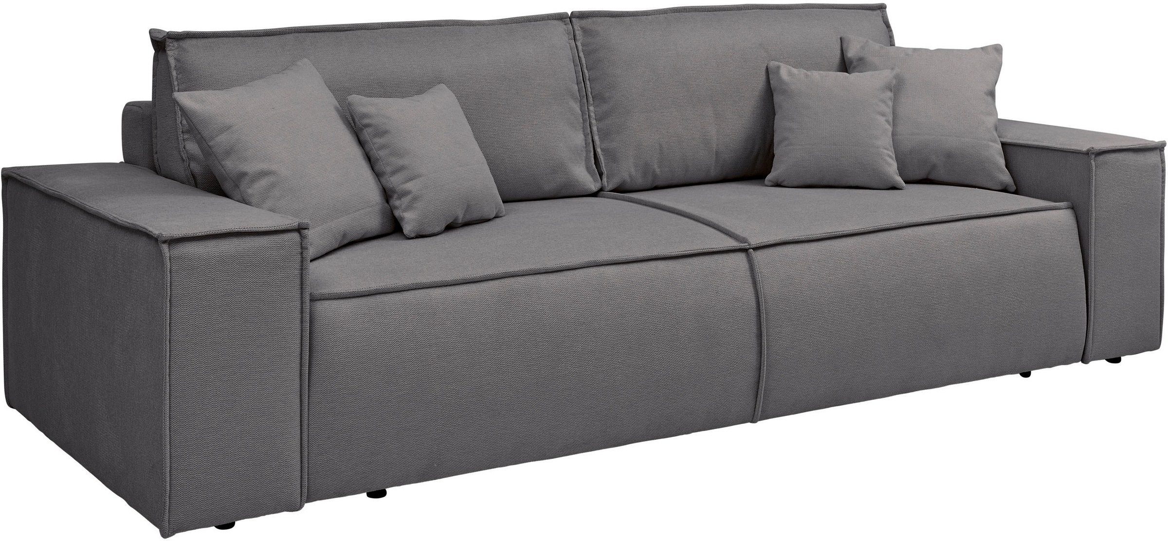 andas 3-Sitzer »FINNLEY Schlafsofa 257 cm, Schlaffunktion mit Bettkasten (200/136cm)«, in Aqua Clean-Bouclé, Struktur fein u. Cord