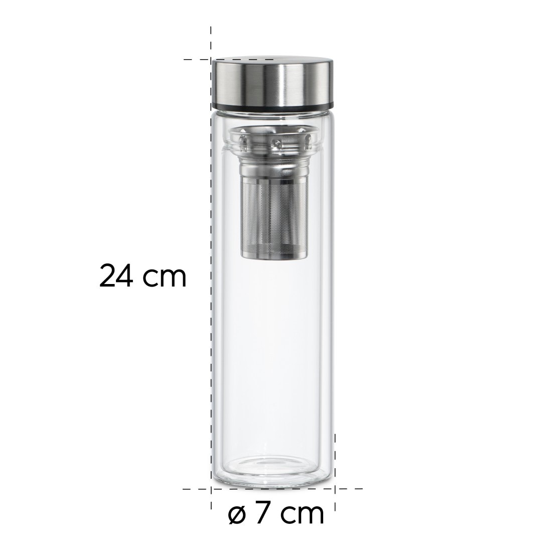 Xavax Trinkflasche »Trinkflasche 450 ml (auslaufsicher, für Kohlensäure, Frucht-/Teesieb)«