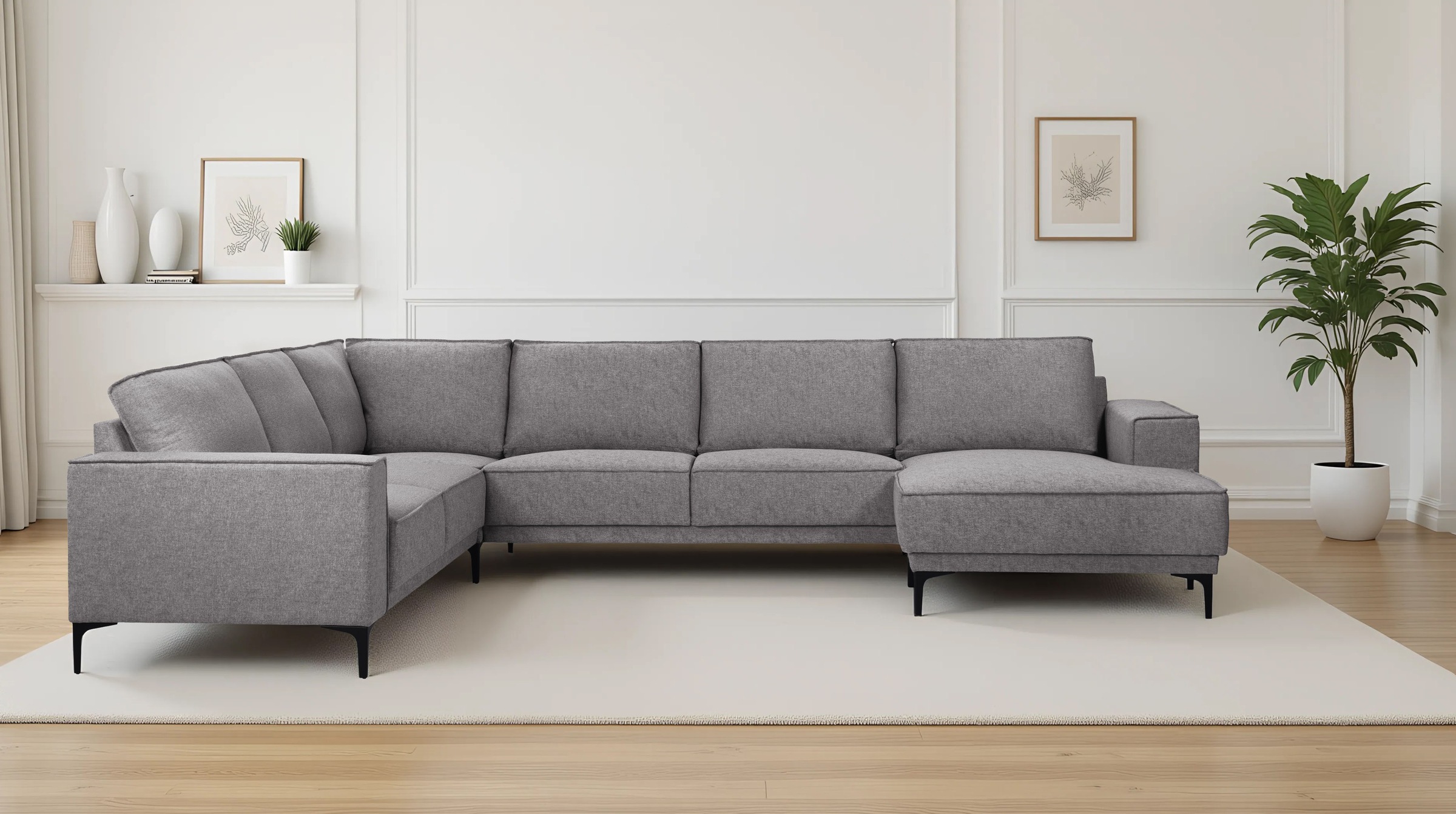 OTTO home Wohnlandschaft »XXL Sofa Oland, Struktur, Flachgewebe, Luxus-Micr günstig online kaufen