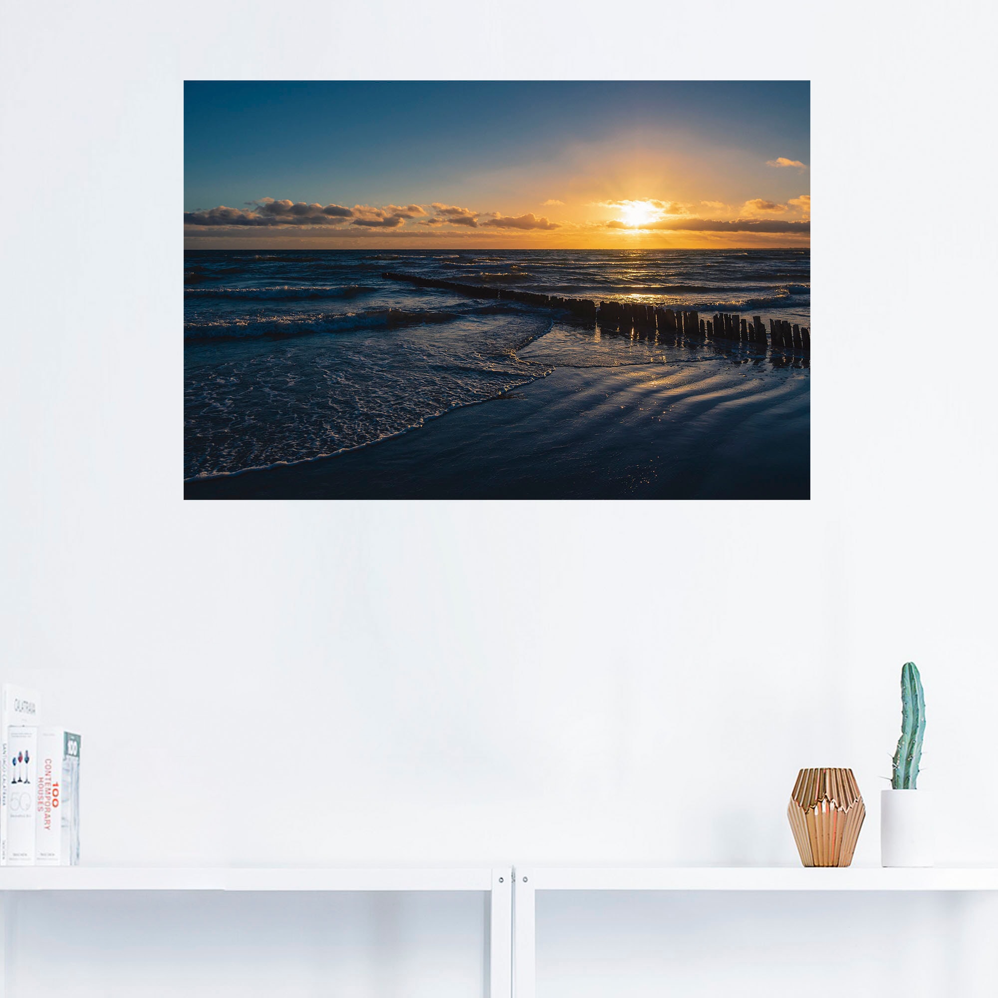 Insel Sonnenuntergang der auf Wandbild Dänemark«, Artland »Ostseeküste Bilder vom & Moen -aufgang (1