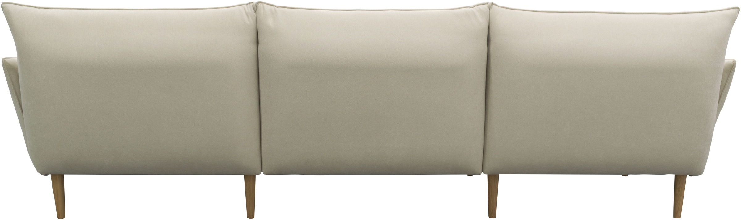 DOMO collection Ecksofa »Leuven modern mit schmalen Armlehnen, Breite 282 cm, L-Form« angenehm feste Polsterung, bodenfrei, 19 cm hohe Holzfüße