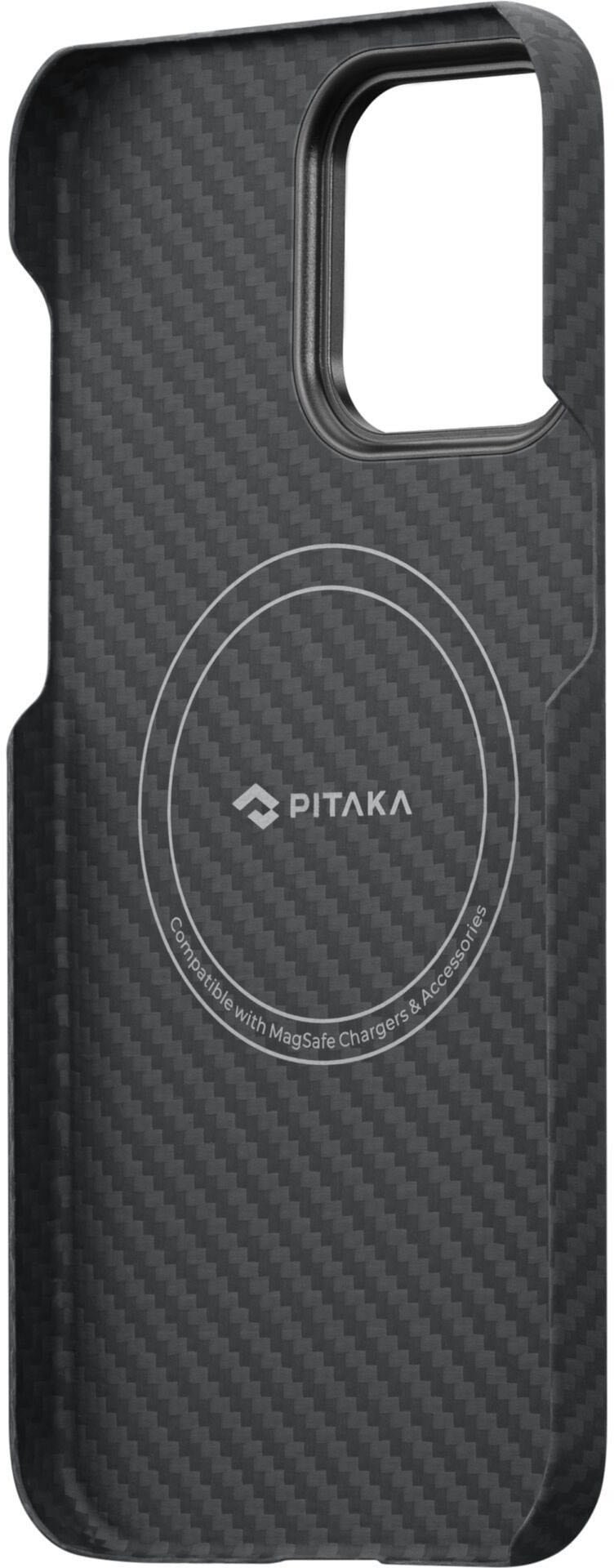 Pitaka Handyhülle »MagEz Case 3 for Pro Max iPhone 14 Black/Grey Twill«, hergestellt aus 1500D Aramid-Fasern