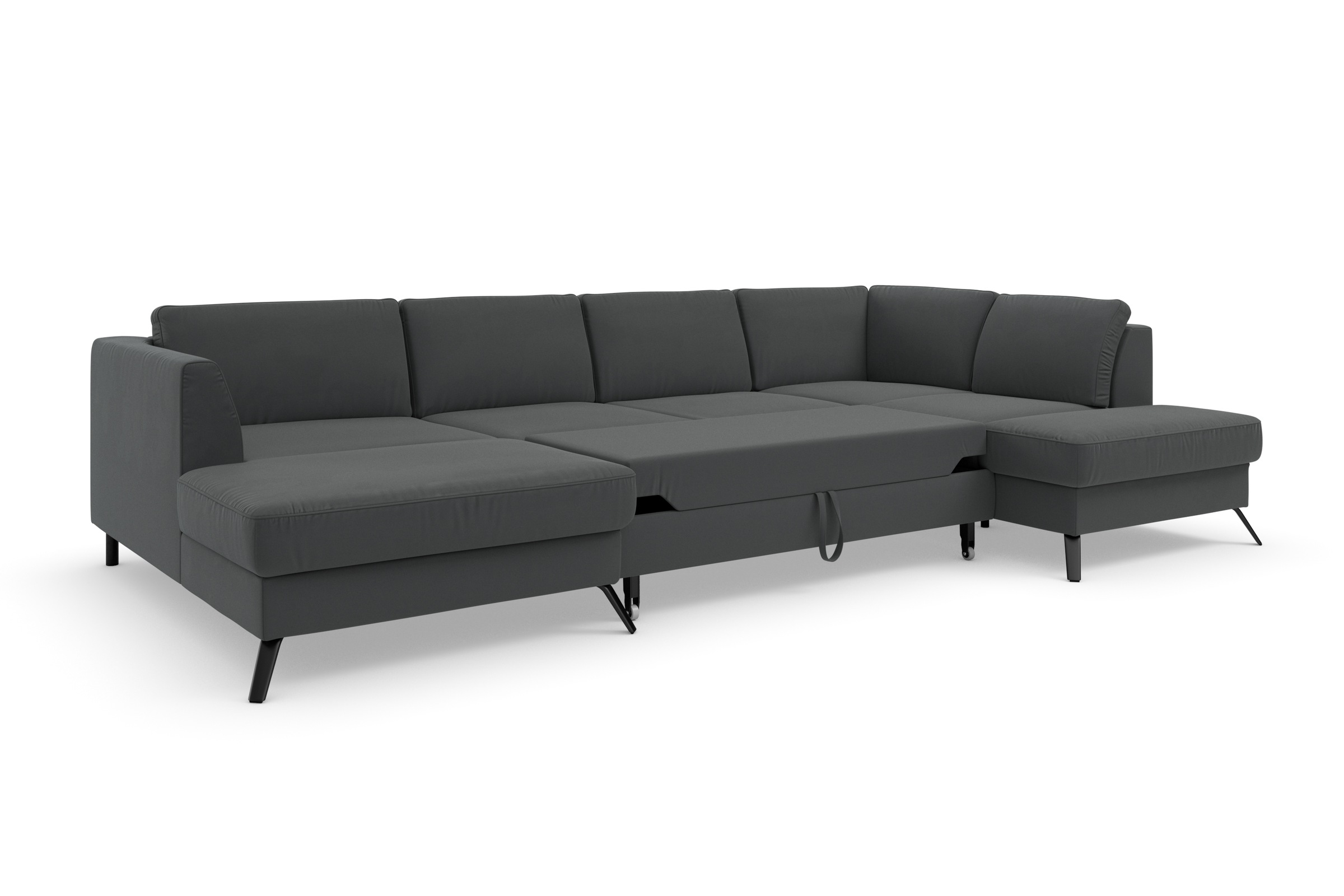 sit&more Wohnlandschaft »Olsen U-Form«, inklusive Sitztiefenverstellung, wahlweise mit Bettfunktion, 15cm hoch