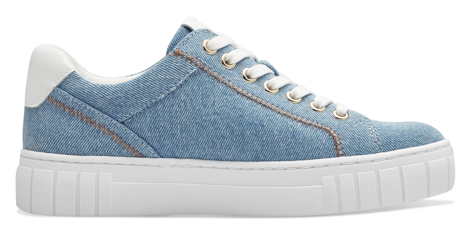 MARCO TOZZI Plateausneaker, mit trendiger Ziernaht, Freizeitschuh, Halbschuh, Schnürschuh
