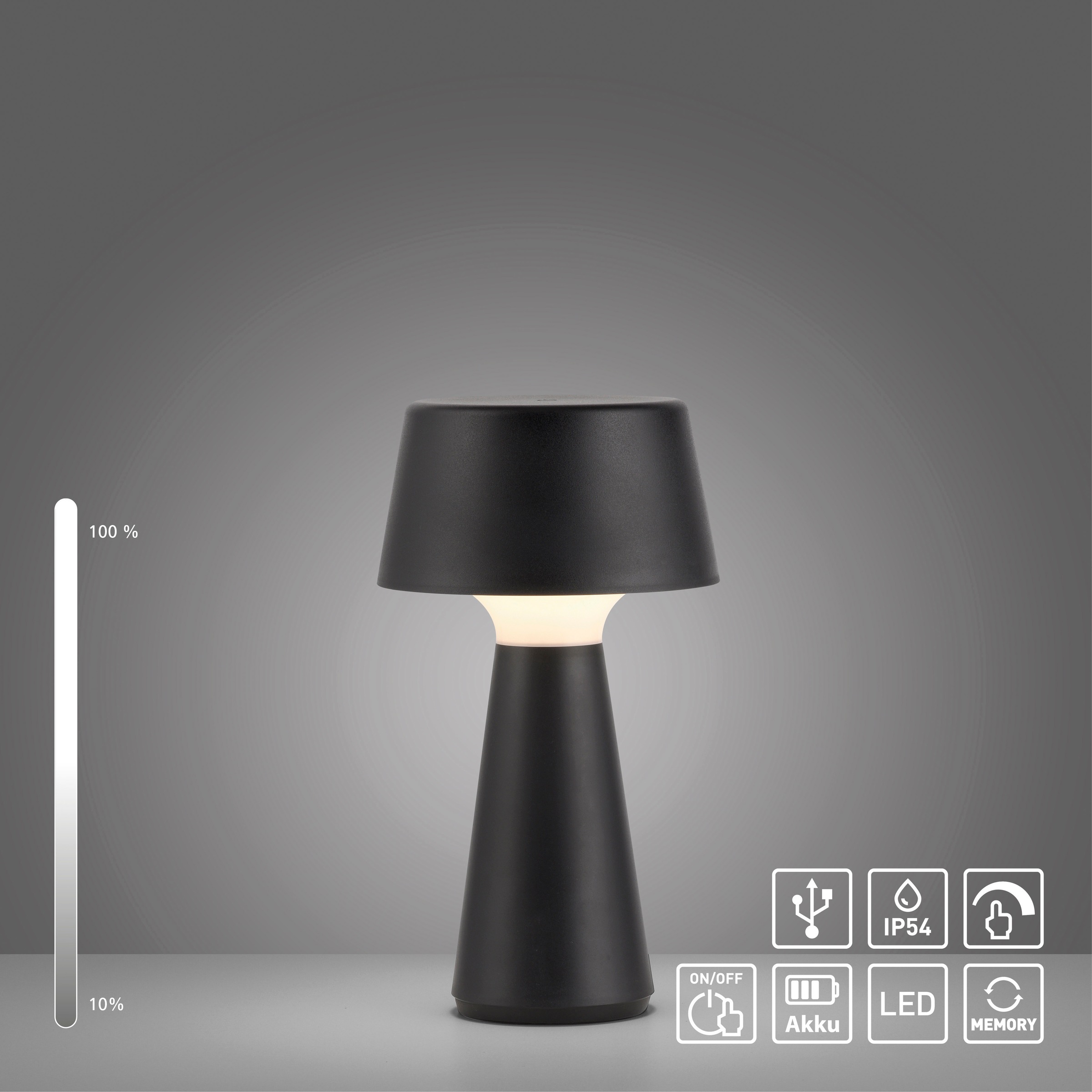JUST LIGHT Tischleuchte »ABERA«, 1 flammig, Leuchtmittel LED-Modul | LED fest integriert, Akkuleuchte