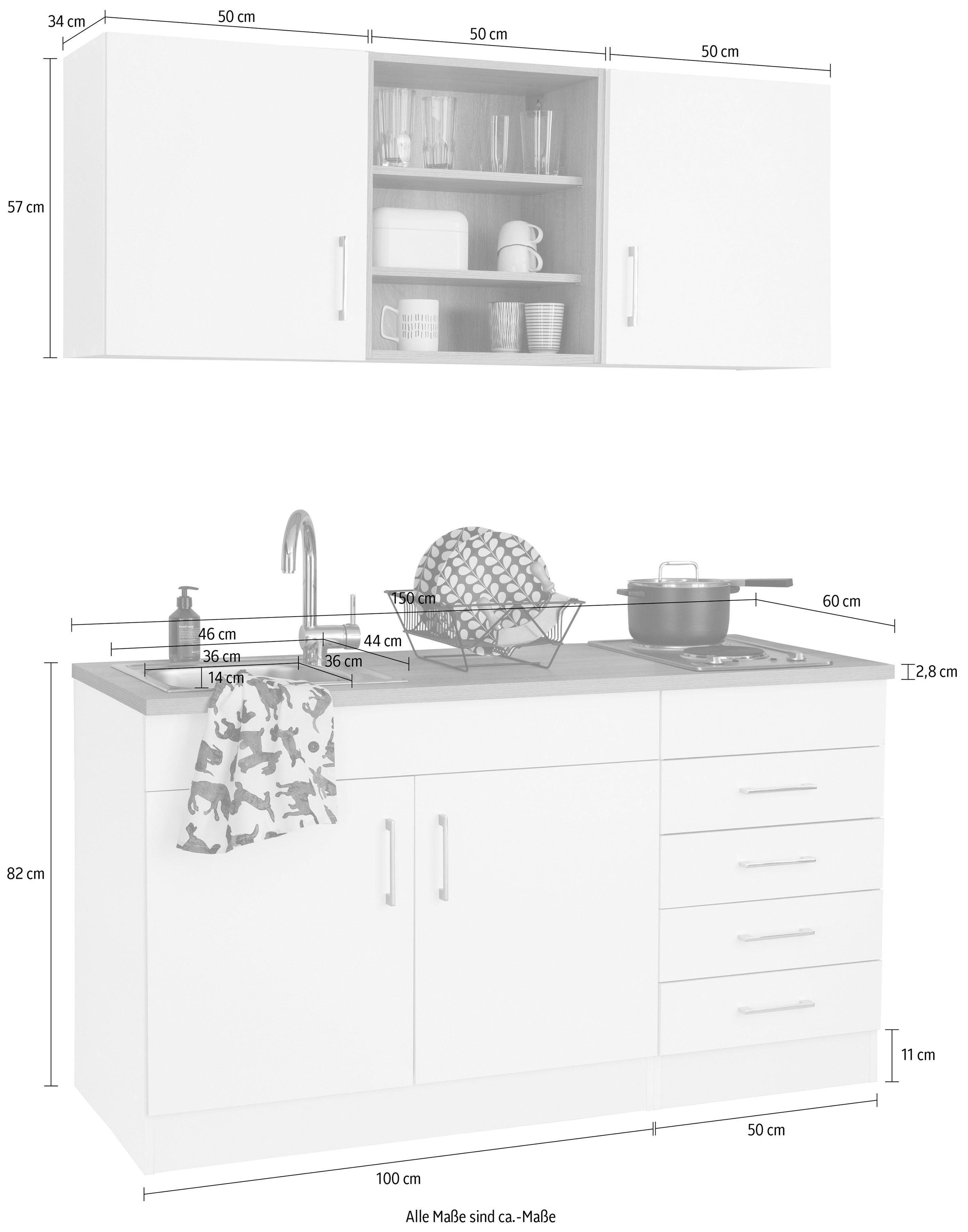 wahlweise cm, MÖBEL mit online kaufen Küche HELD 150 E-Geräten Breite »Mali«,