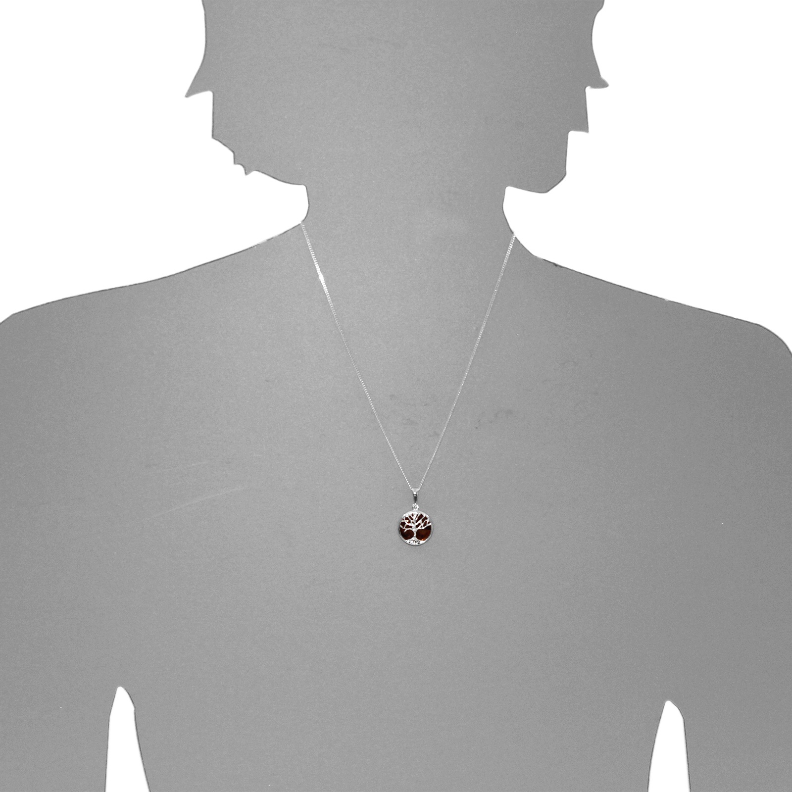 OSTSEE-SCHMUCK Kette mit Anhänger »Ostsee-Schmuck Kette mit Anhänger Lebensbaum 17 mm«, (2 tlg.)