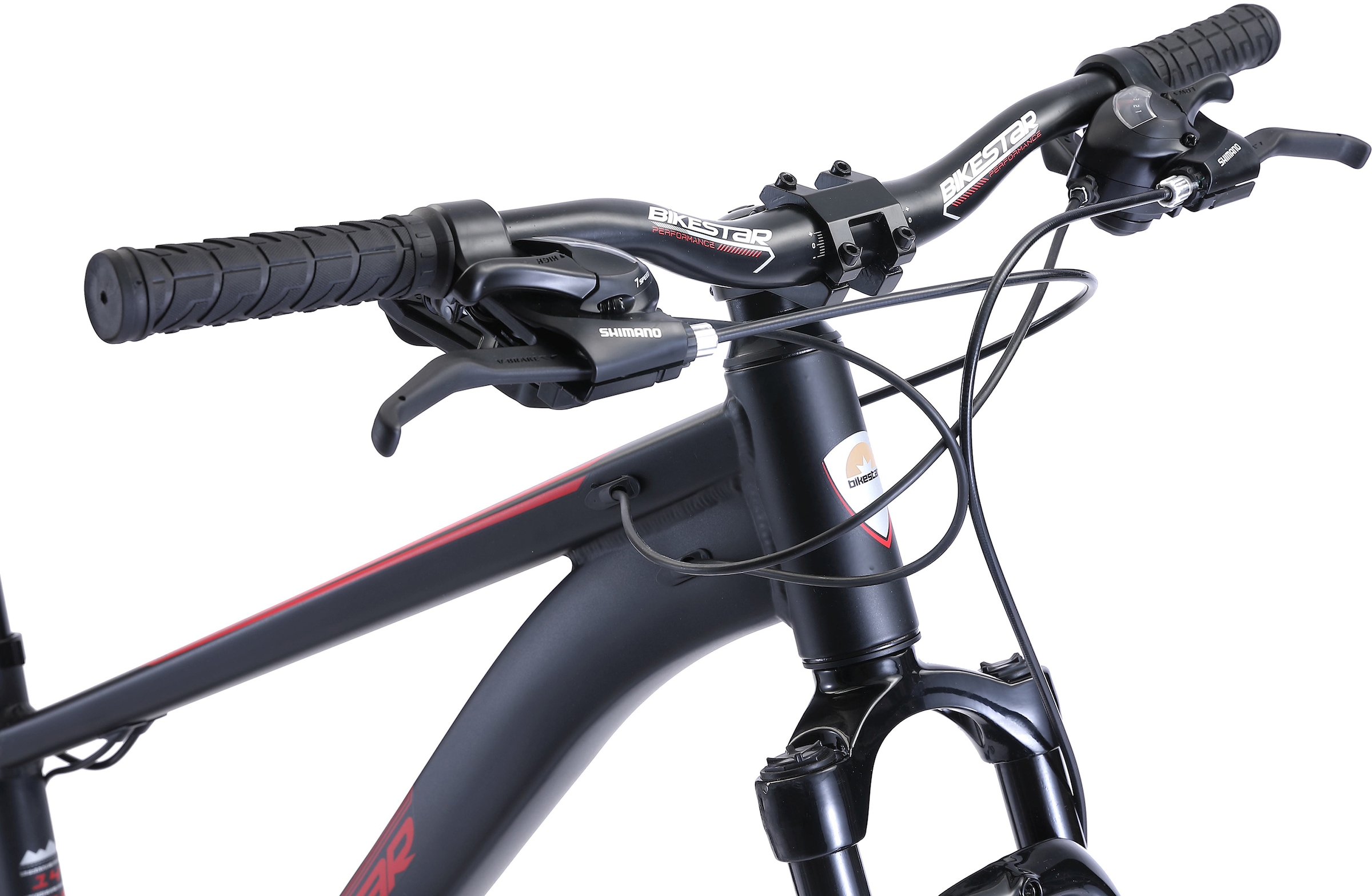 Bikestar Mountainbike, 21 Gang, Shimano, RD-TY300 Schaltwerk, Kettenschaltung, für Damen und Herren, Kettenschaltung