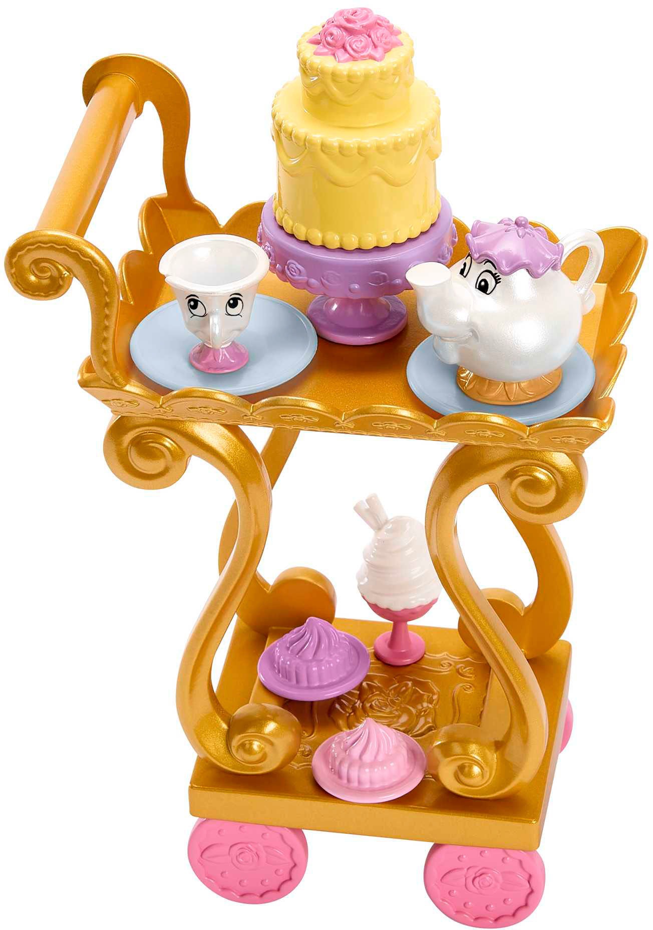 Mattel® Anziehpuppe »Disney Prinzessin, Belles Teewagen Spielset«, inklusive Puppe