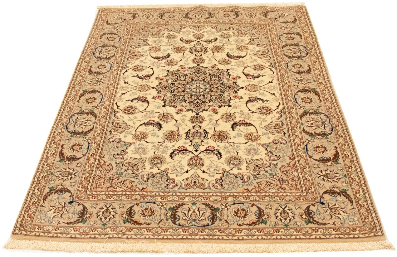 morgenland Teppich »Isfahan Teppich handgeknüpft beige«, rechteckig, 7 mm H günstig online kaufen