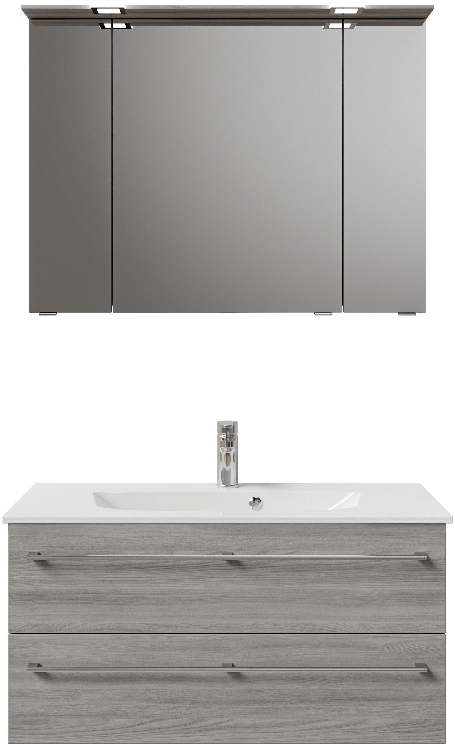 Saphir Badmöbel-Set »Serie 6025 2-teilig Mineralmarmor-Waschtisch mit LED-S günstig online kaufen
