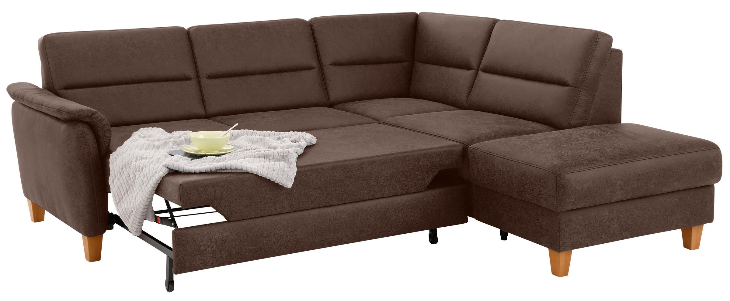 Home affaire Ecksofa »Palmera L-Form«, Federkern, wahlweise mit Bettfunktion und mit/ohne Stauraum