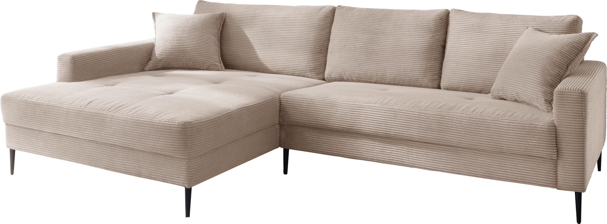 Trends by HG Ecksofa »Summer L-Form«, in Cord-Stoff mit Metallfuß günstig online kaufen