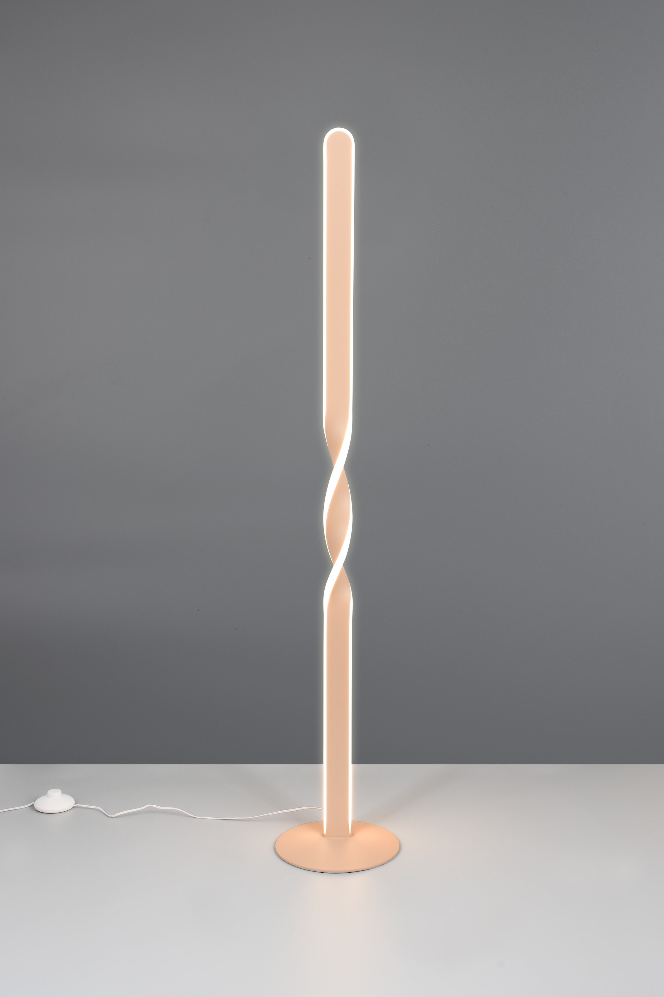 REALITY Leuchten LED Stehlampe »GINKO, LED Stehleuchte mit 19W 2060 Lumen 3000K warmweiß«, 1 flammig, Leuchtmittel LED-Board | LED fest integriert, Stehlampe mit Fußschalter + 180cm Kabel, Höhe 110 cm Ø 20cm