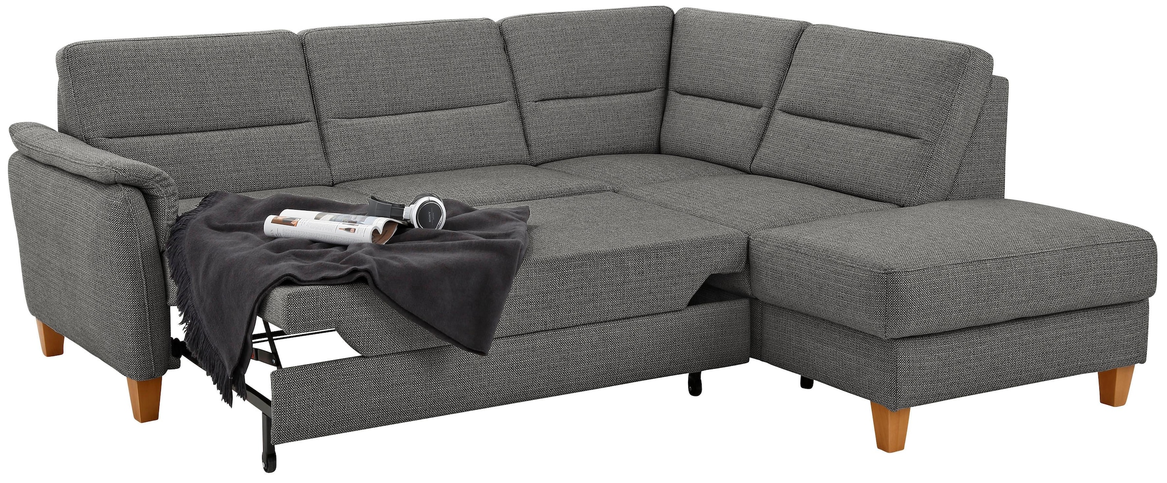 Home affaire Ecksofa »Palmera L-Form«, Federkern, wahlweise mit Bettfunktion und mit/ohne Stauraum