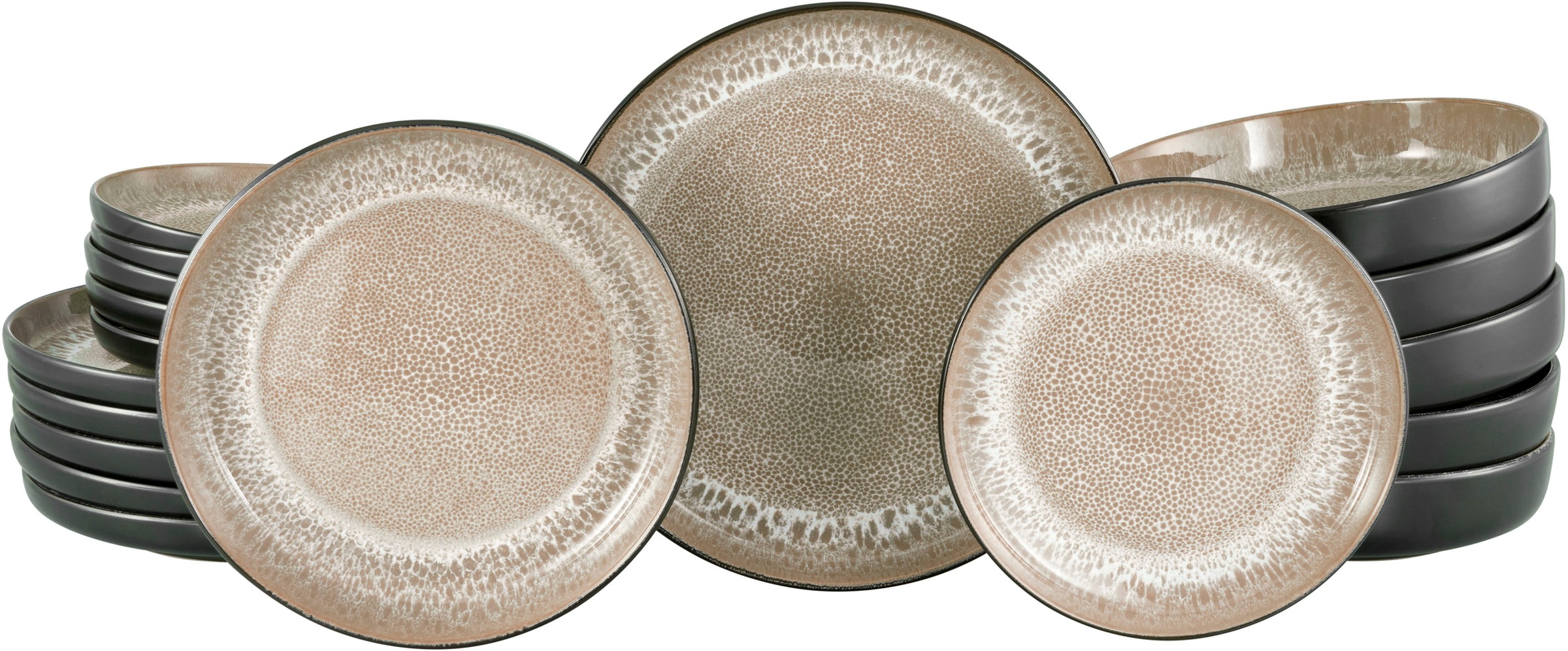 my home Teller-Set »modernes Geschirr-Set, Service Nydala«, (Set, 18 tlg.), günstig online kaufen
