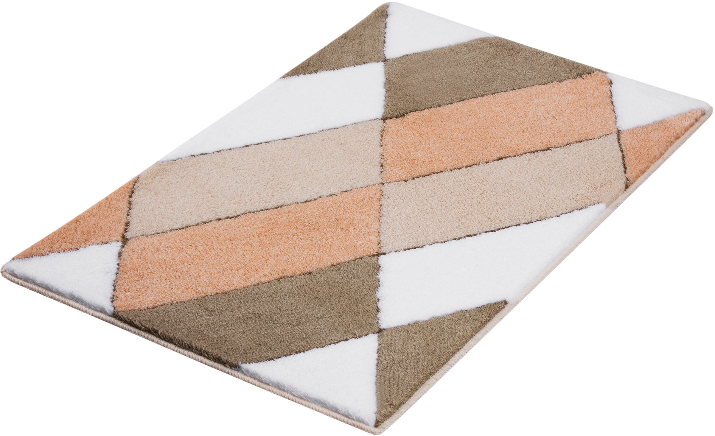 Kleine Wolke Badematte »Ayana«, rutschhemmend beschichtet, fußbodenheizungsgeeignet, Badteppich, modernes Rauten Design, leichter Hoch-Tief Effekt