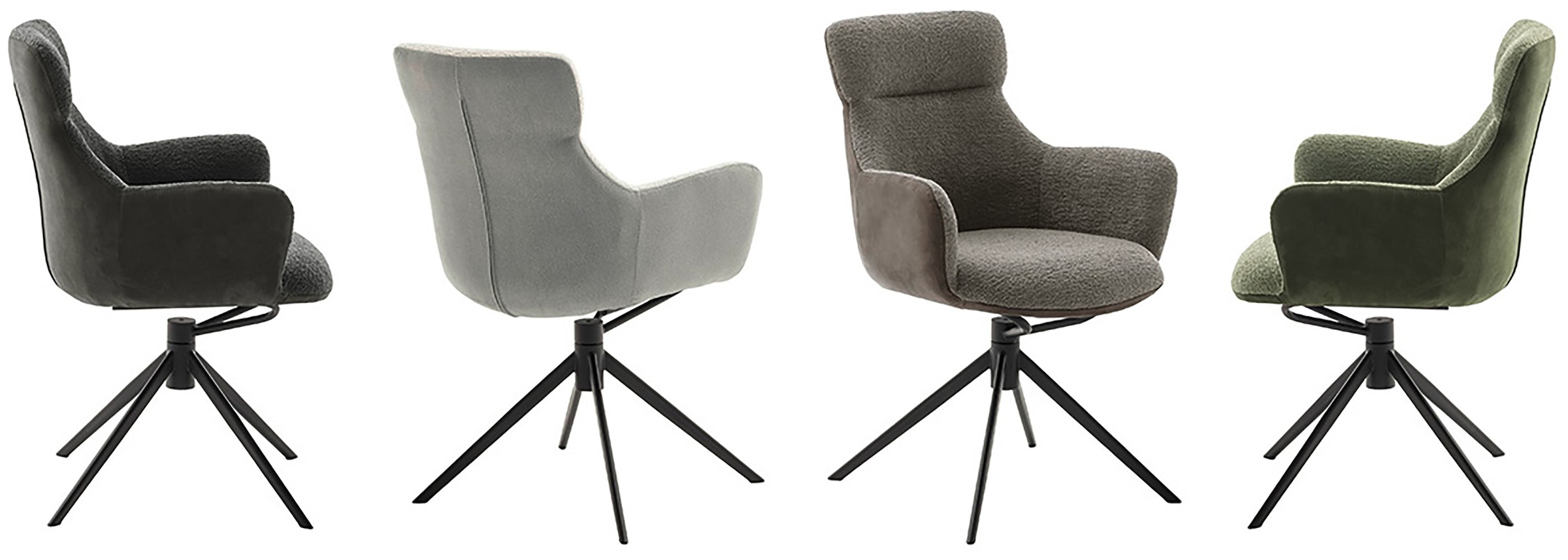 MCA furniture Esszimmerstuhl »PELION«, Feingewebe, (2er-Set), drehbar 360°, Dreh- & Schwingfunktion, Sitzhöhe ca. 50 cm