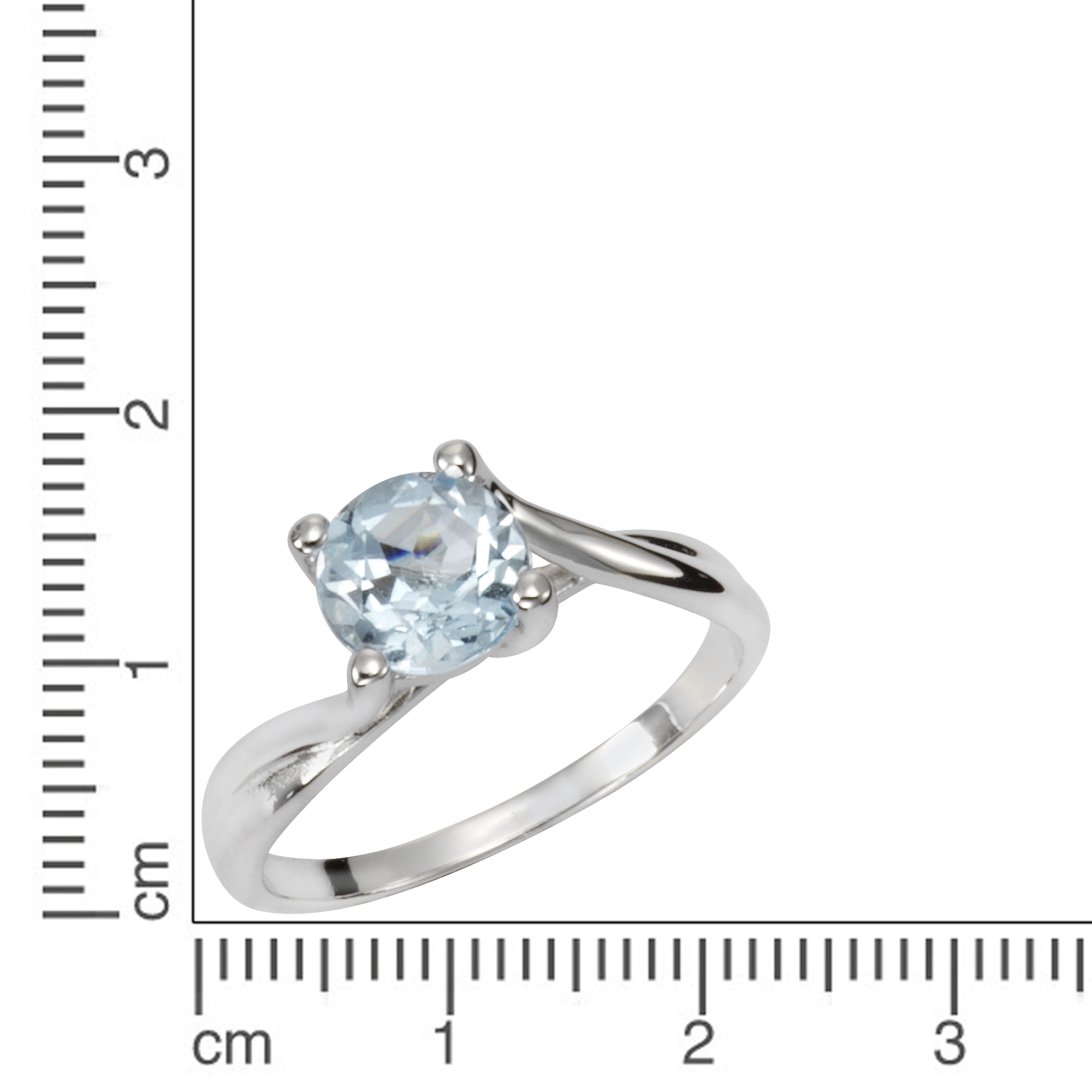 Zeeme Fingerring »Silber 925 rhodiniert mit Blautopas (beh.)«