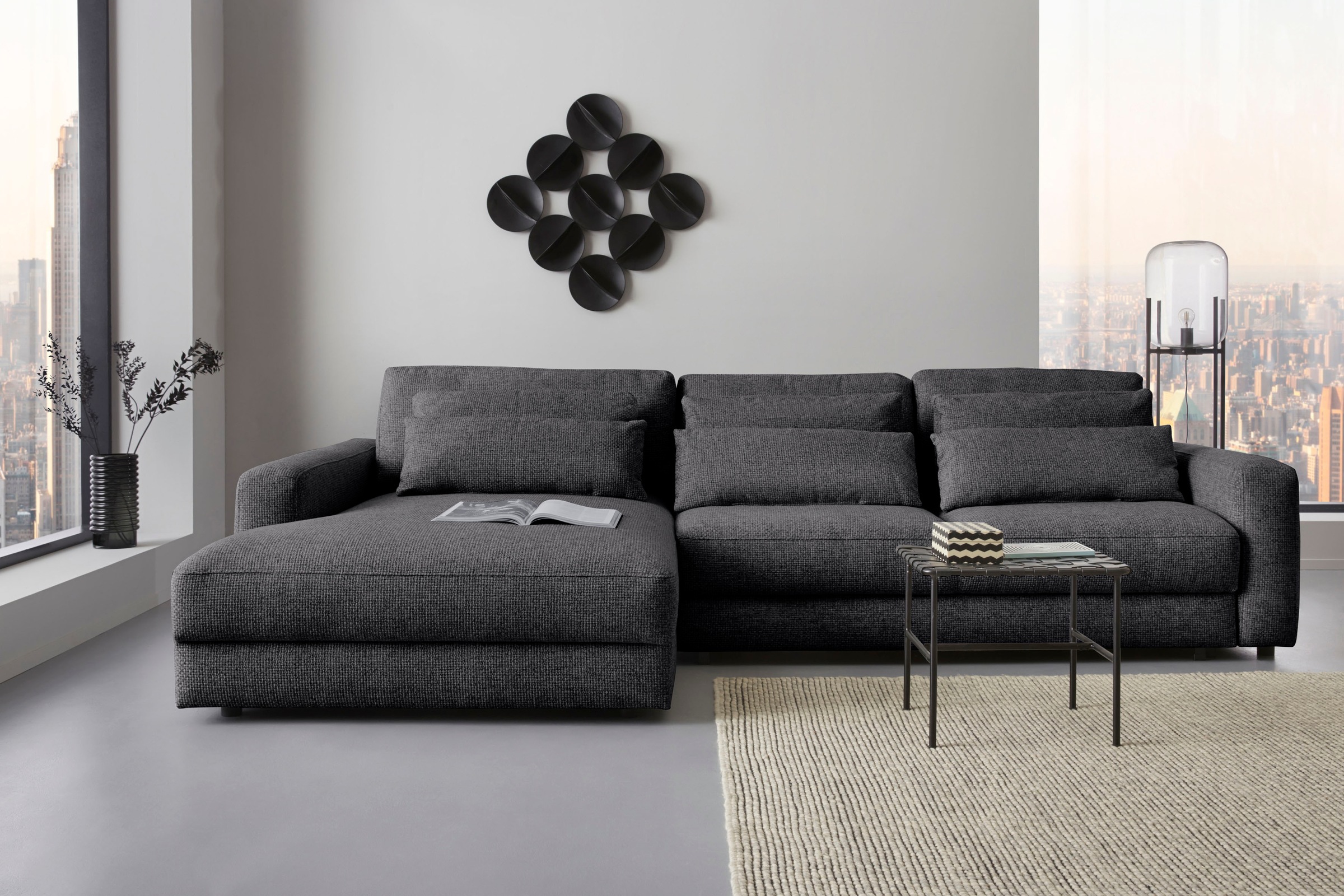 Places of Style Ecksofa »Bloomfield, bequem und elegant, OTTOs Choice, L-Form«, wahlweise mit Bettfunktion und Bettkasten